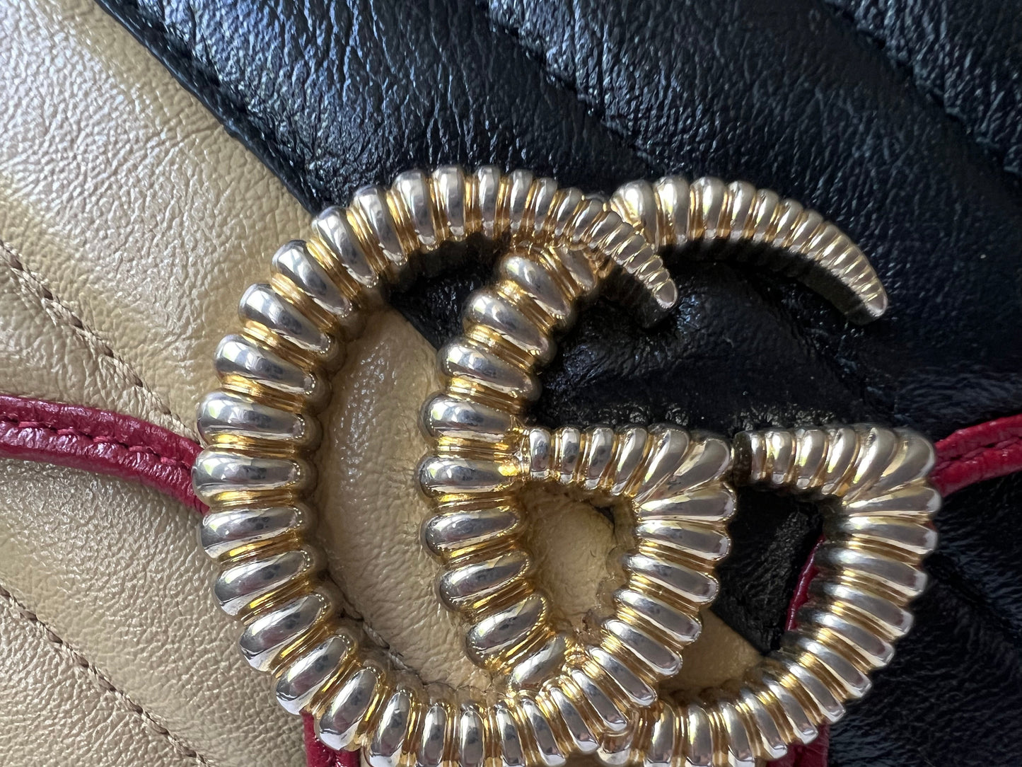 Gucci GG Tricolour Marmont Mini Shoulder Bag