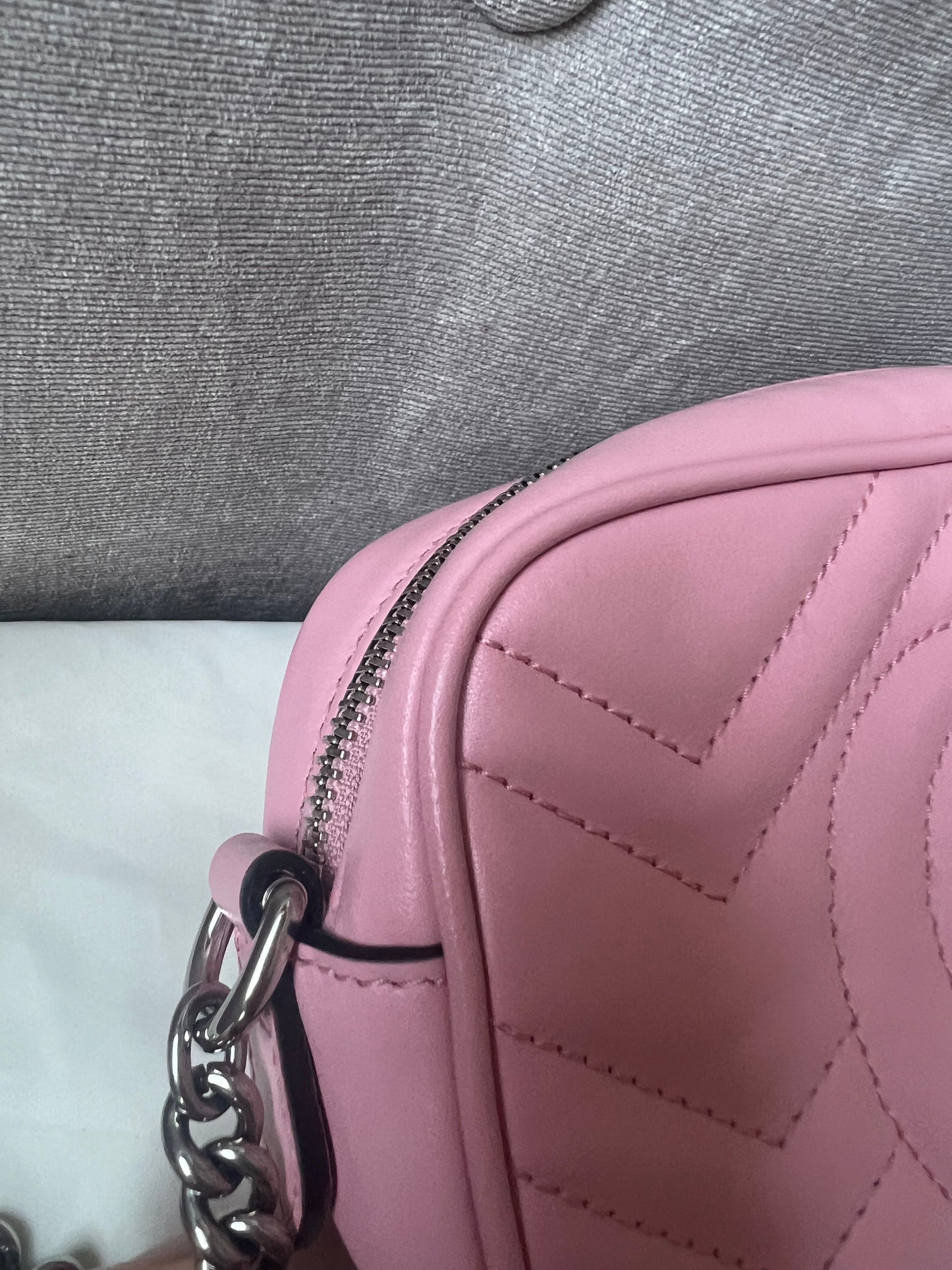 Gucci GG Pale Pink Marmont Mini Shoulder Bag (RRP £1,160)