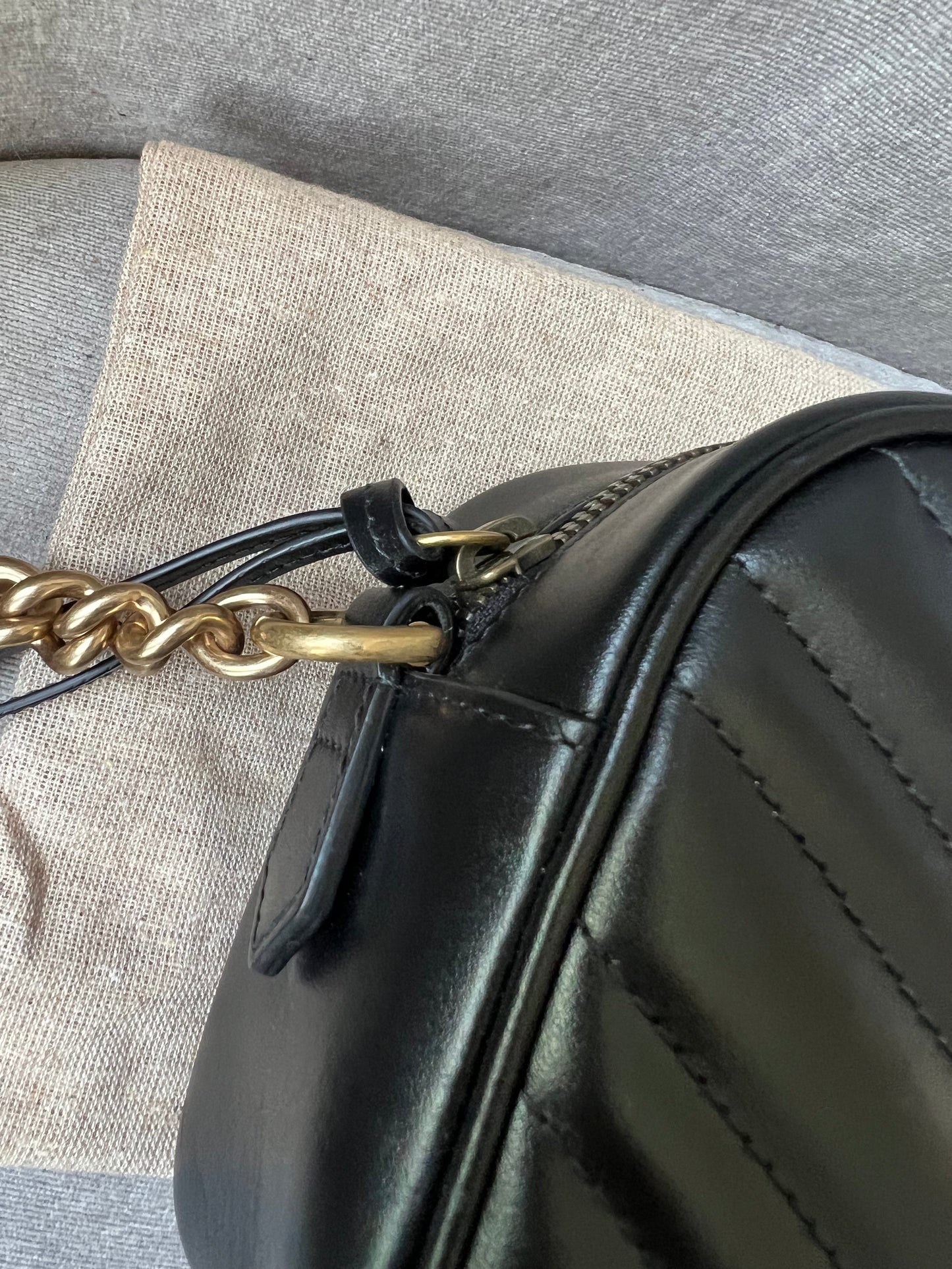 Gucci GG Black Marmont Small Shoulder Bag