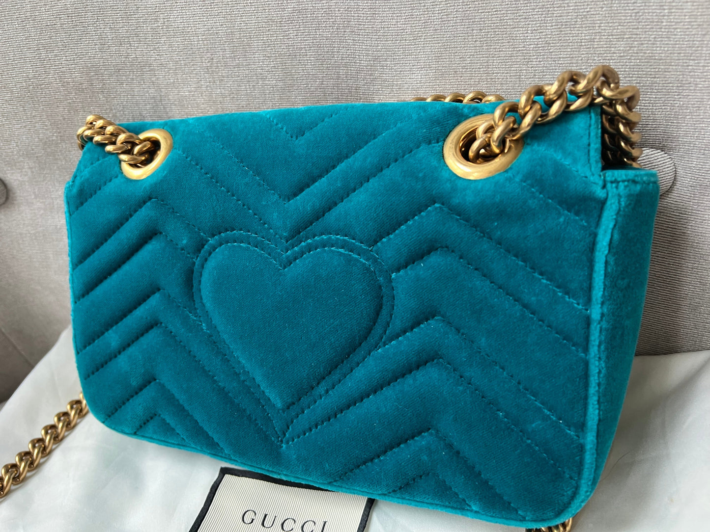 Gucci GG Mini Velvet Marmont Mini Shoulder Bag