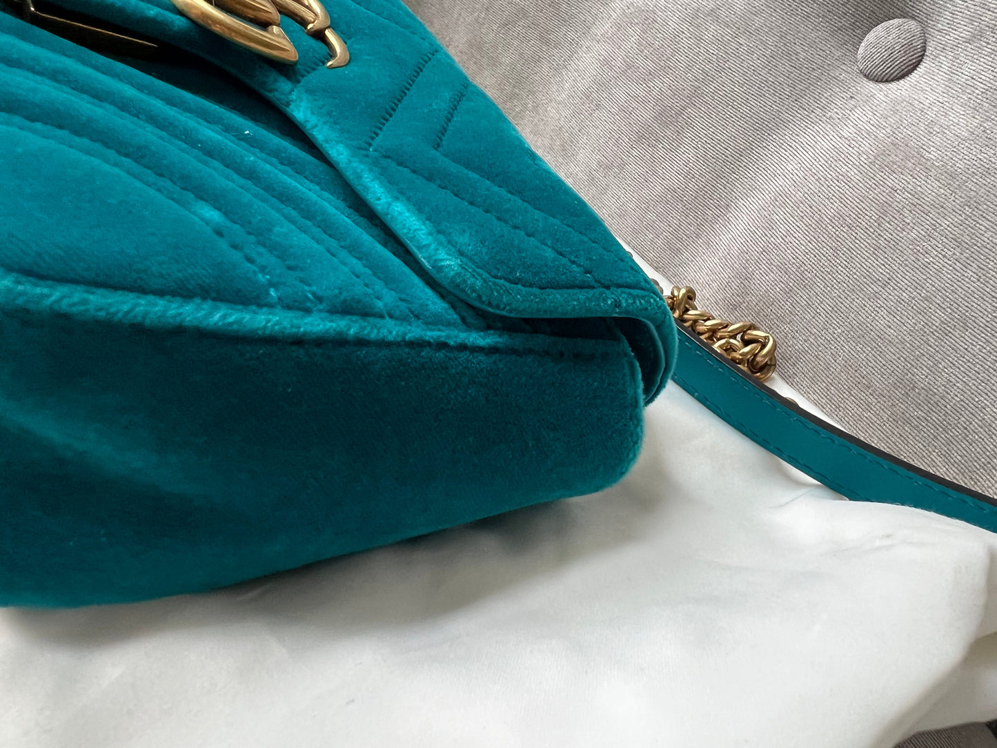 Gucci GG Mini Velvet Marmont Mini Shoulder Bag