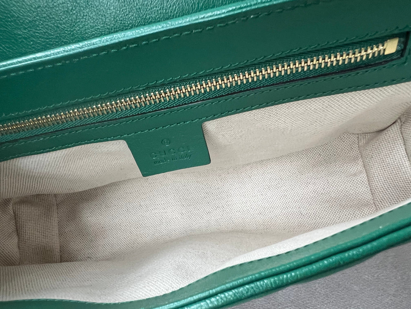 Gucci GG Green Torchon Marmont Small Shoulder Bag