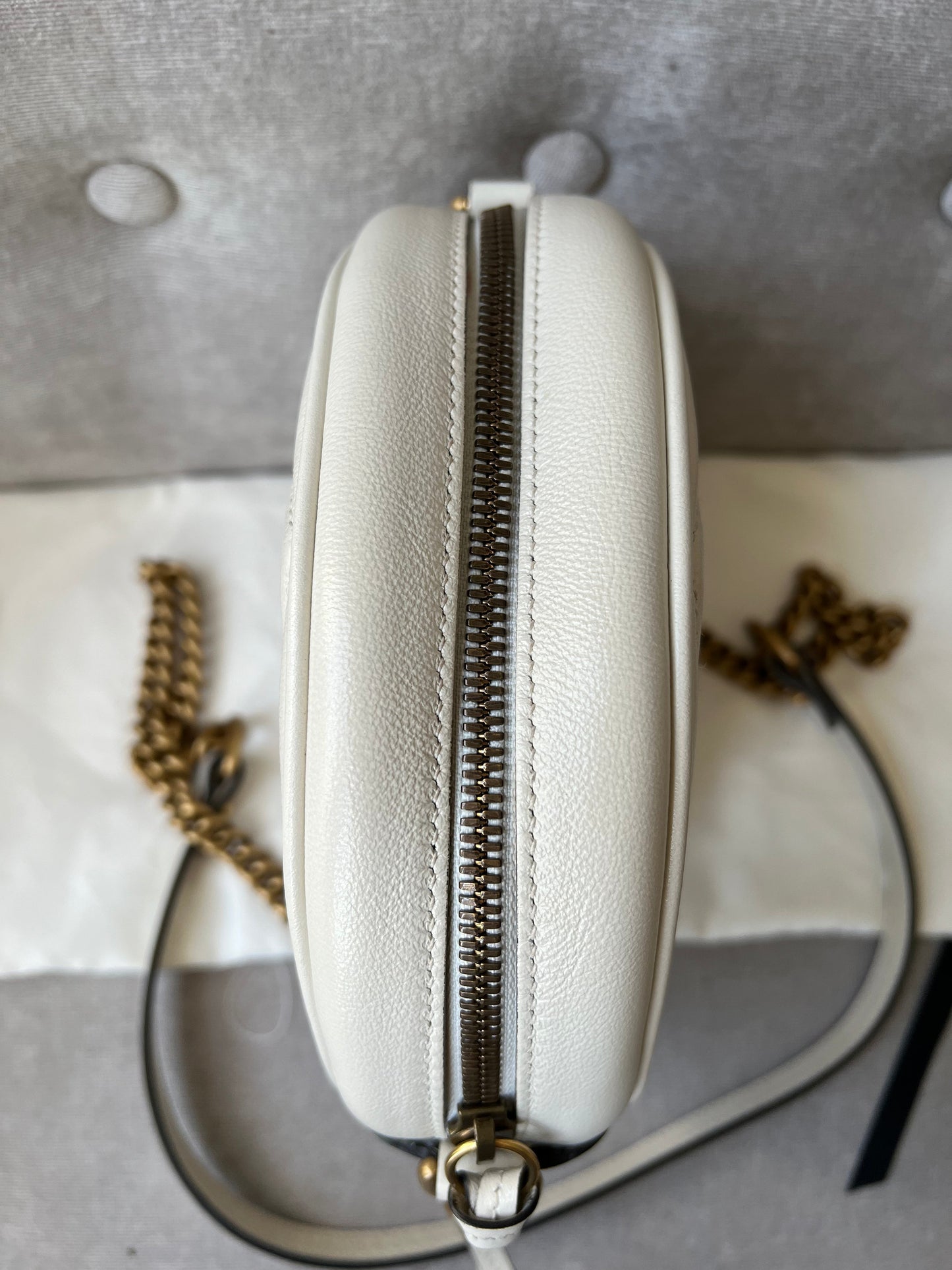 Gucci GG Round White Marmont Small Shoulder Bag (RRP £1,160)