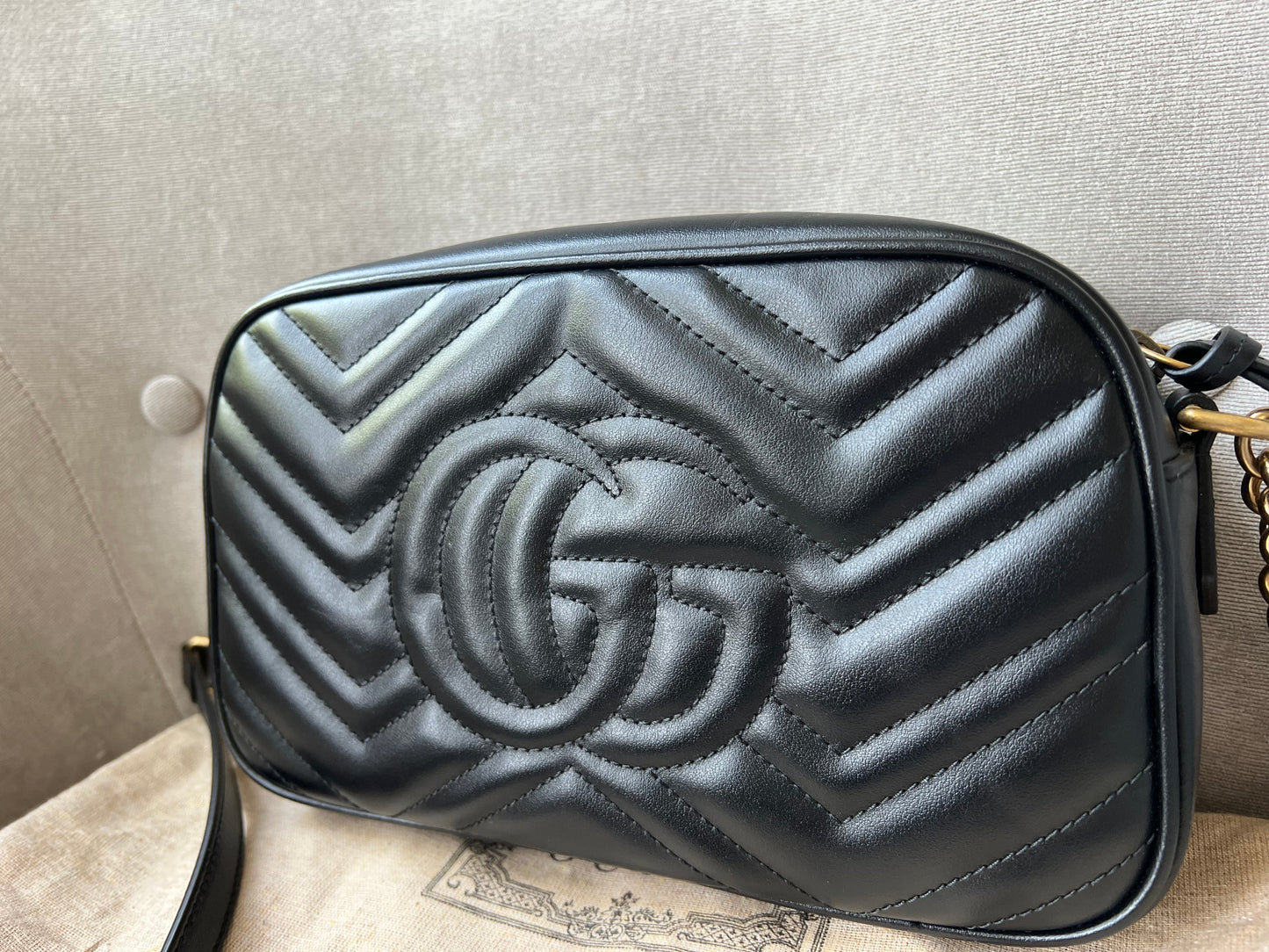 Gucci GG Black Marmont Small Shoulder Bag