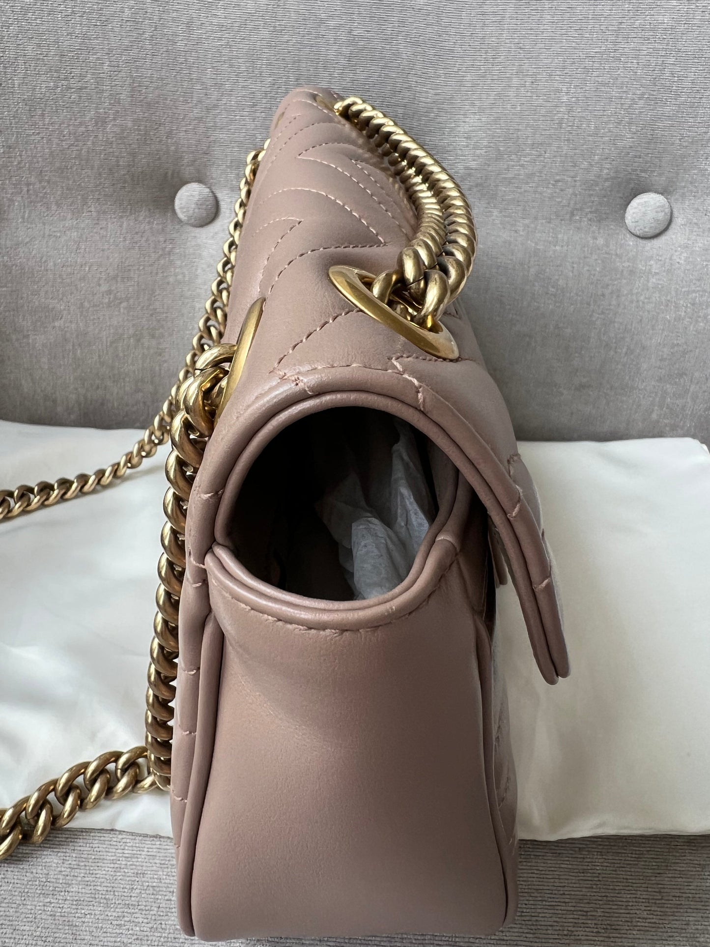 Gucci GG Dusty Pink Marmont Small Shoulder Bag (RRP £1800)