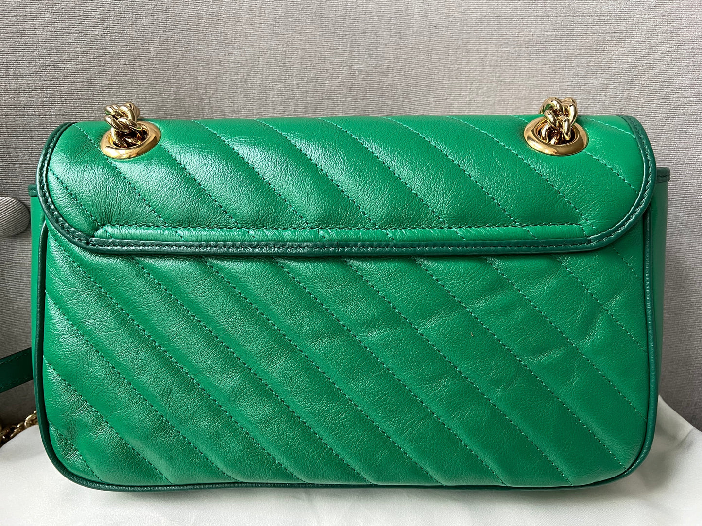 Gucci GG Green Torchon Marmont Small Shoulder Bag