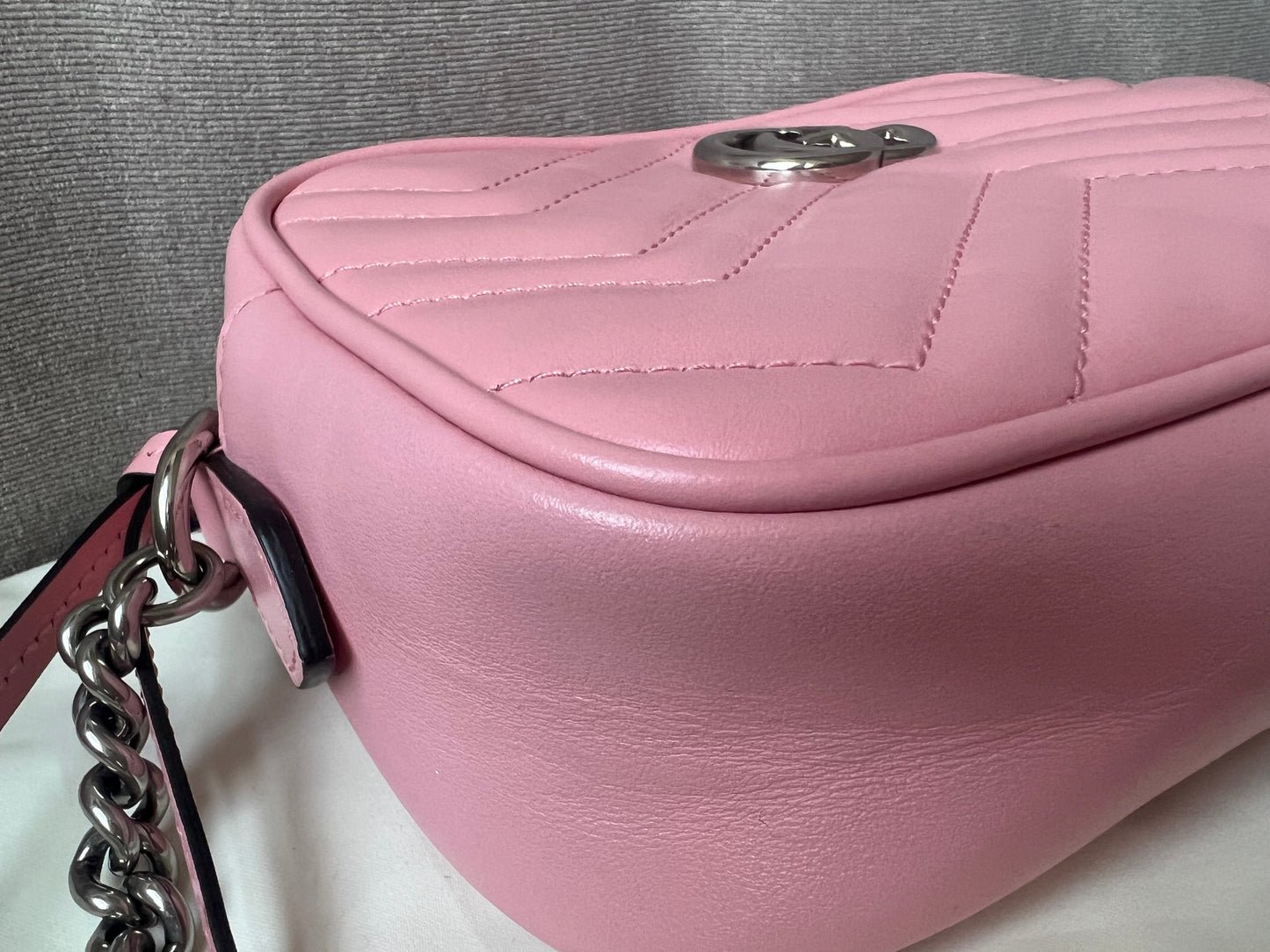 Gucci GG Pale Pink Marmont Mini Shoulder Bag (RRP £1,160)