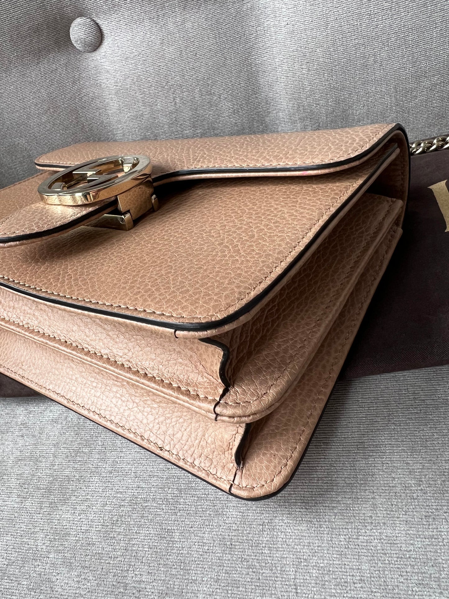 Gucci Interlocking GG Beige Small Shoulder Bag