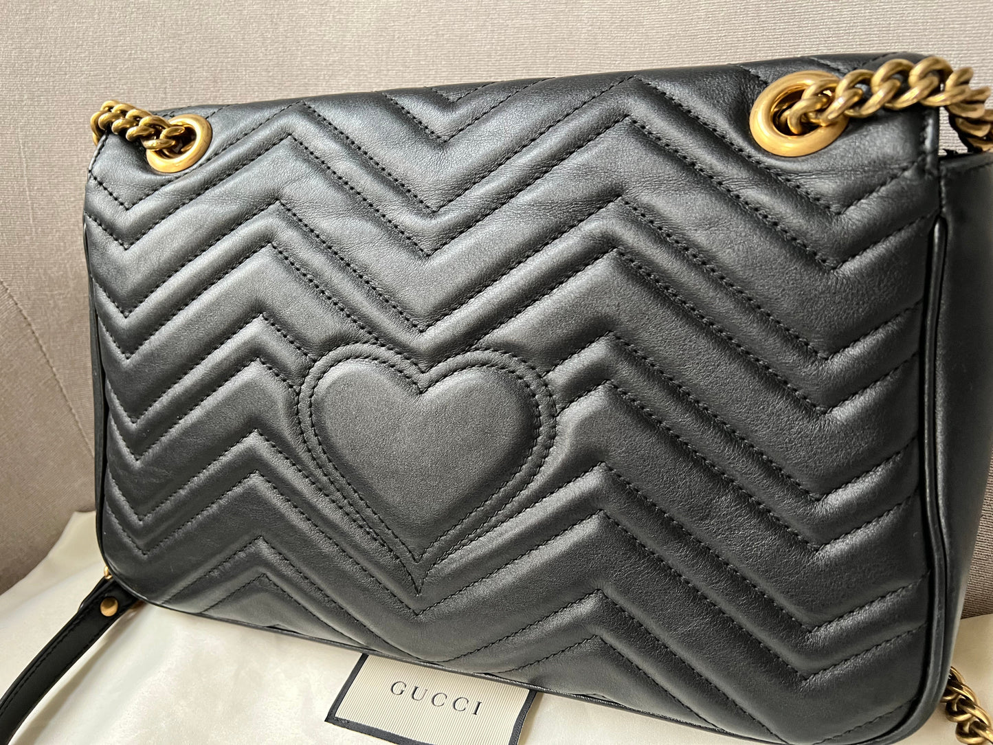 Gucci GG Black Marmont Medium Shoulder Bag