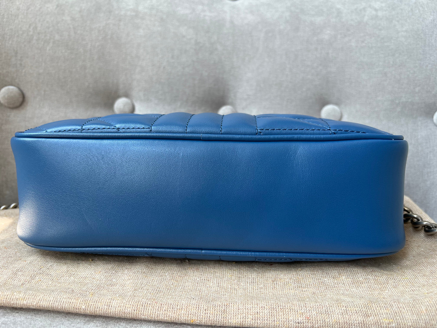 Gucci Aria GG Blue Marmont Small Shoulder Bag (RRP £1250)