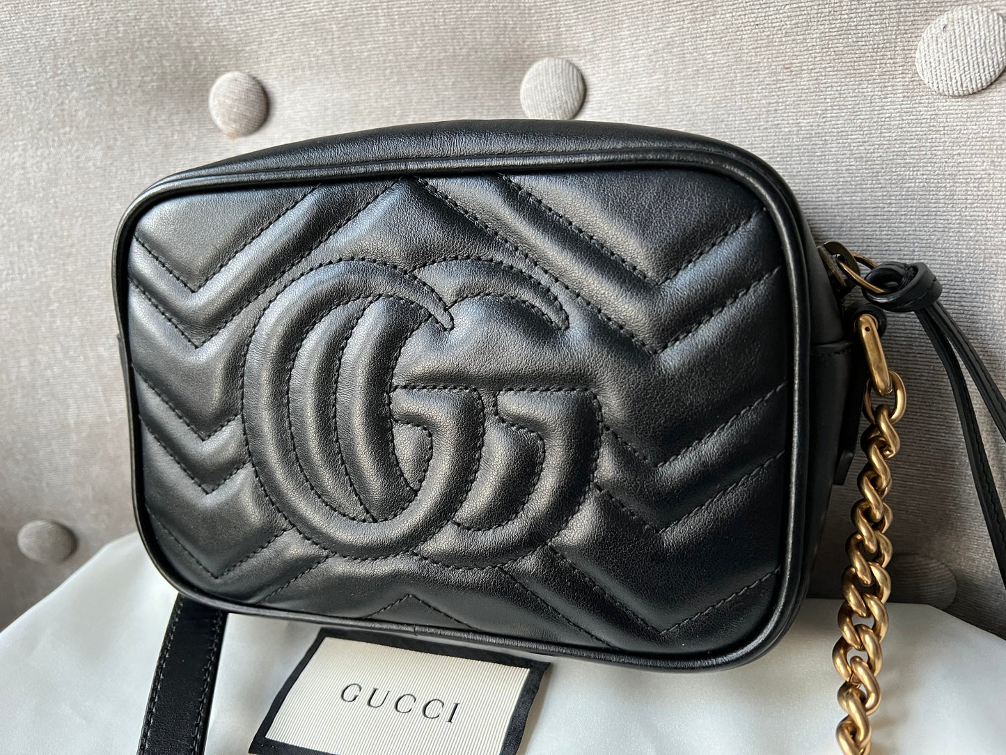 Gucci GG Black Marmont Mini Shoulder Bag (RRP £1,160)