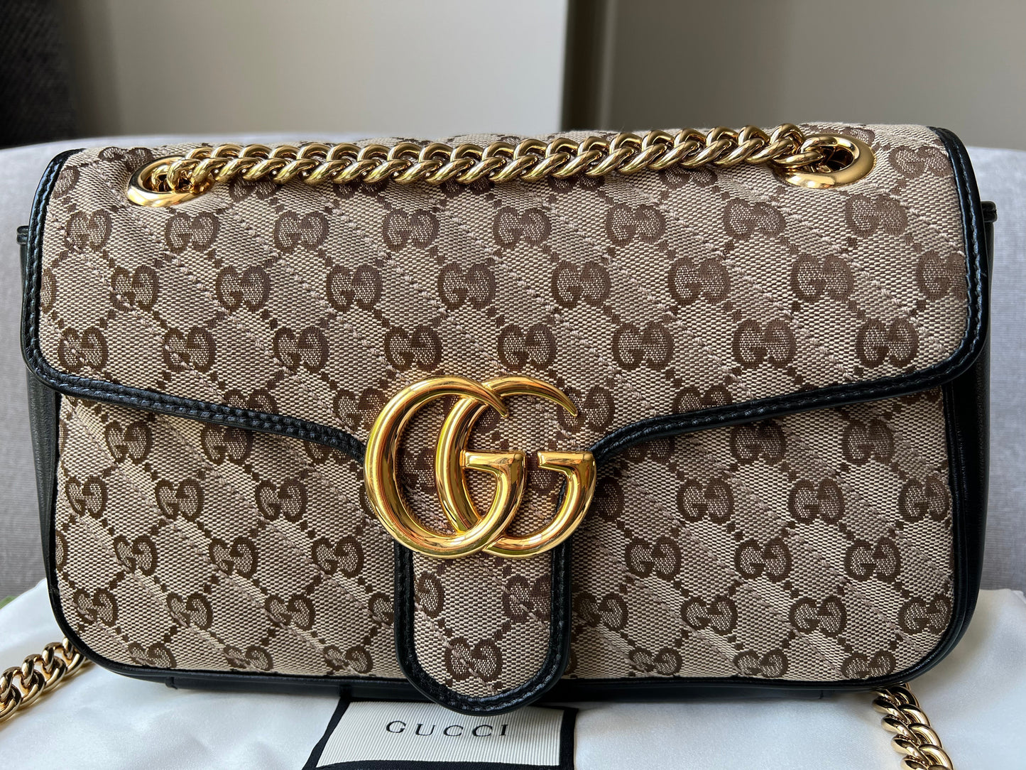 Gucci GG Beige Marmont Small Shoulder Bag (RRP £1,570)