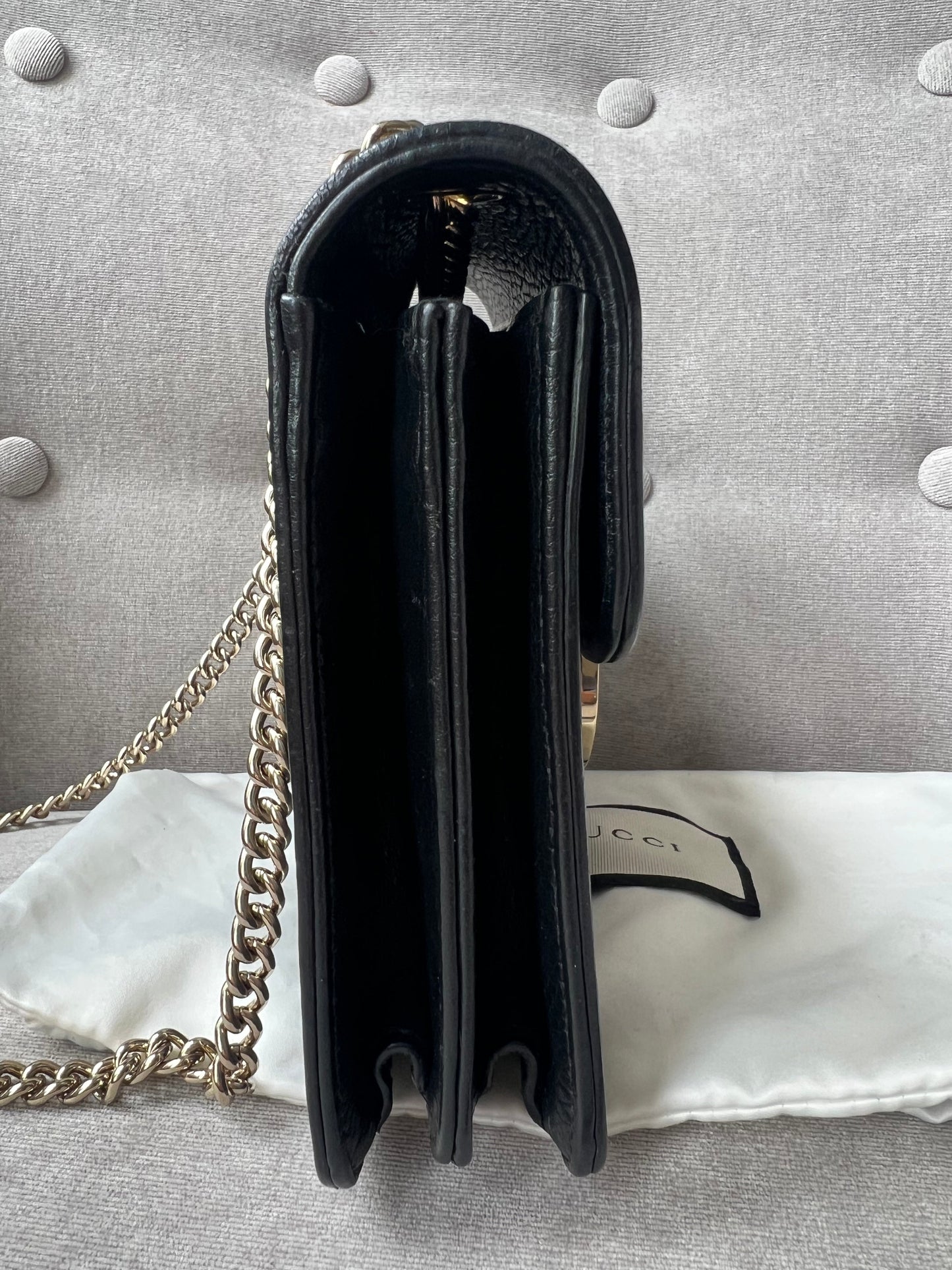 Gucci Interlocking GG Black Small Shoulder Bag