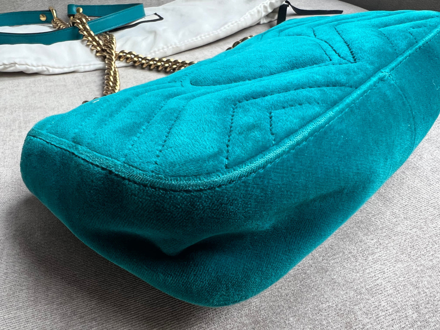 Gucci GG Mini Velvet Marmont Mini Shoulder Bag