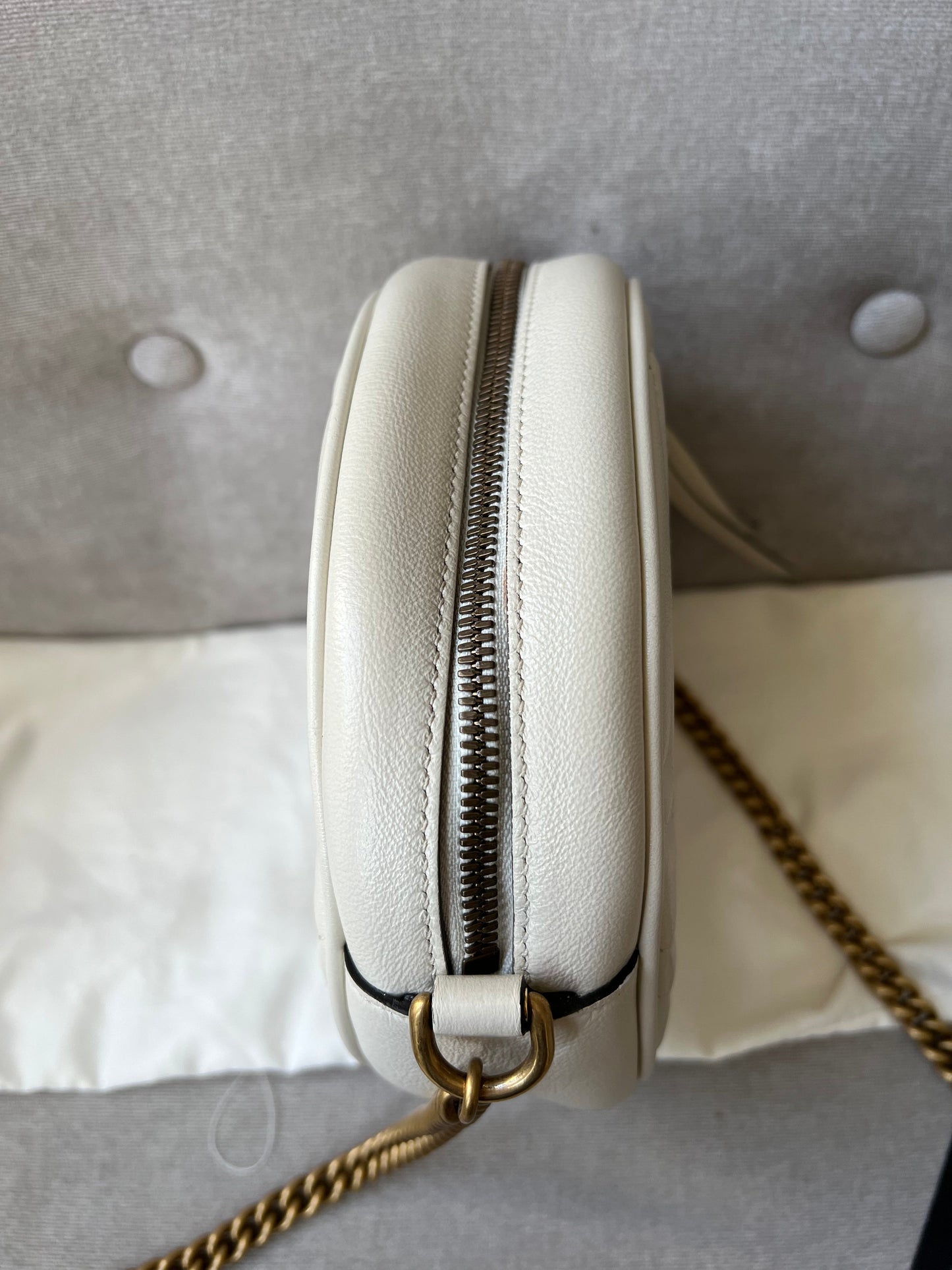 Gucci GG Round White Marmont Small Shoulder Bag (RRP £1,160)