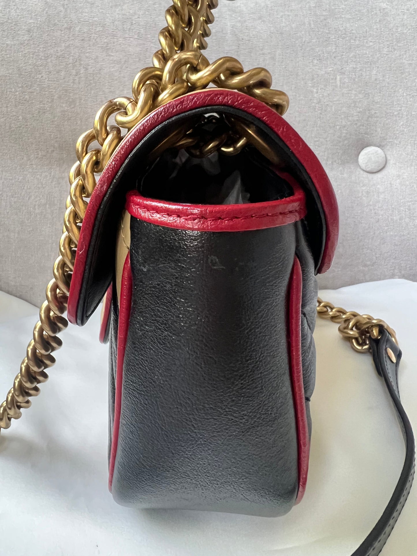 Gucci GG Tricolour Marmont Mini Shoulder Bag