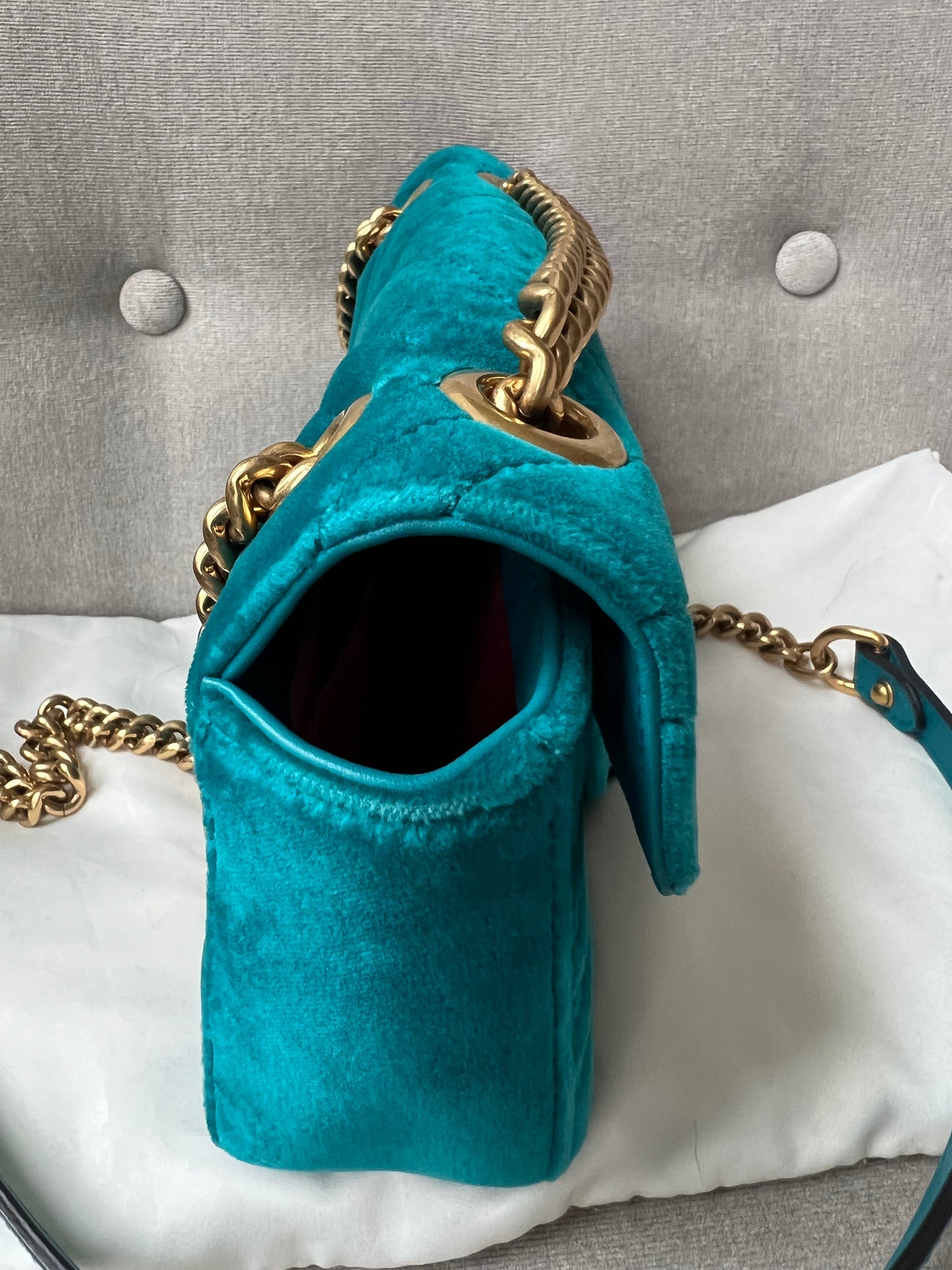 Gucci GG Mini Velvet Marmont Mini Shoulder Bag