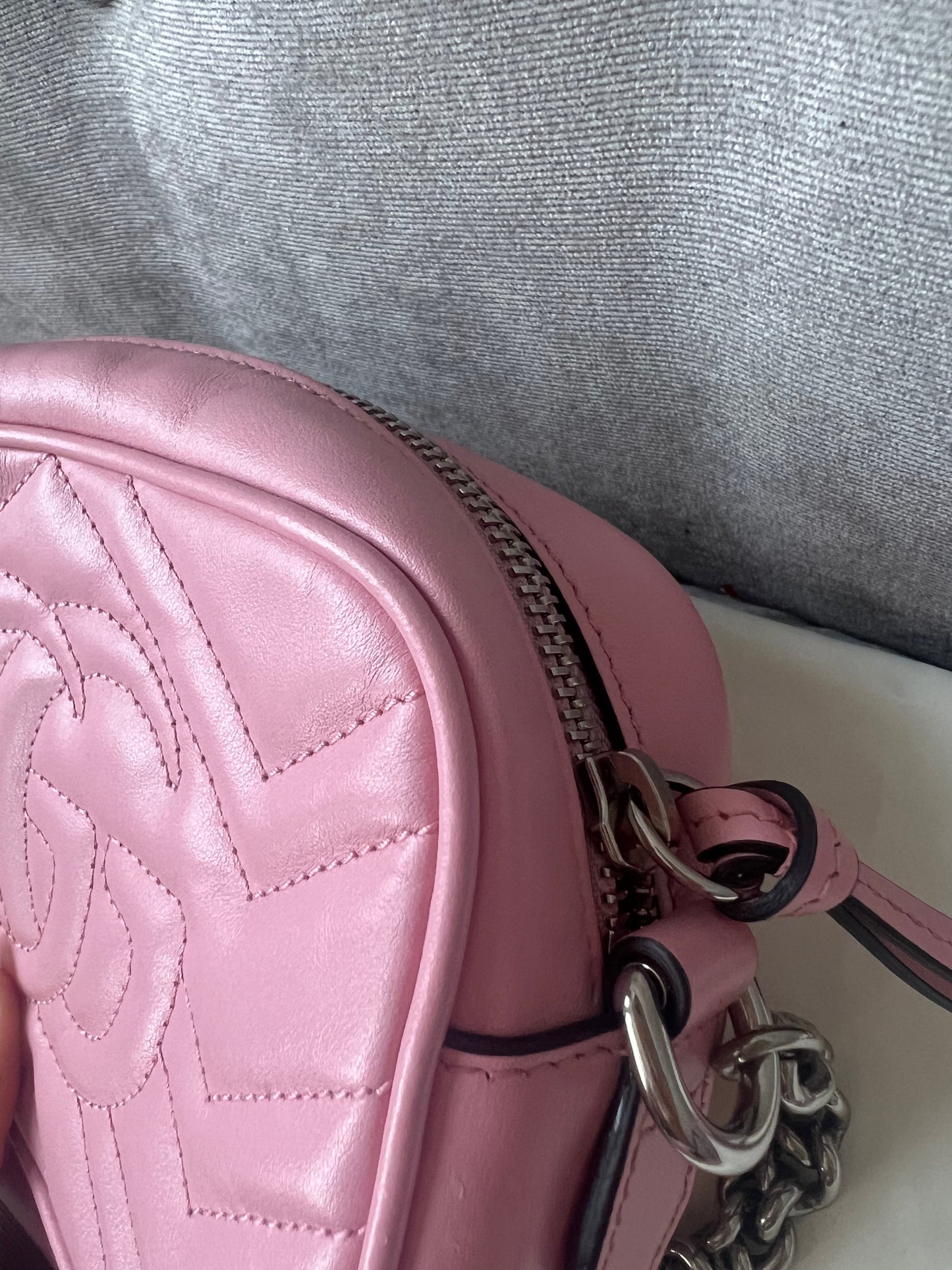 Gucci GG Pale Pink Marmont Mini Shoulder Bag (RRP £1,160)