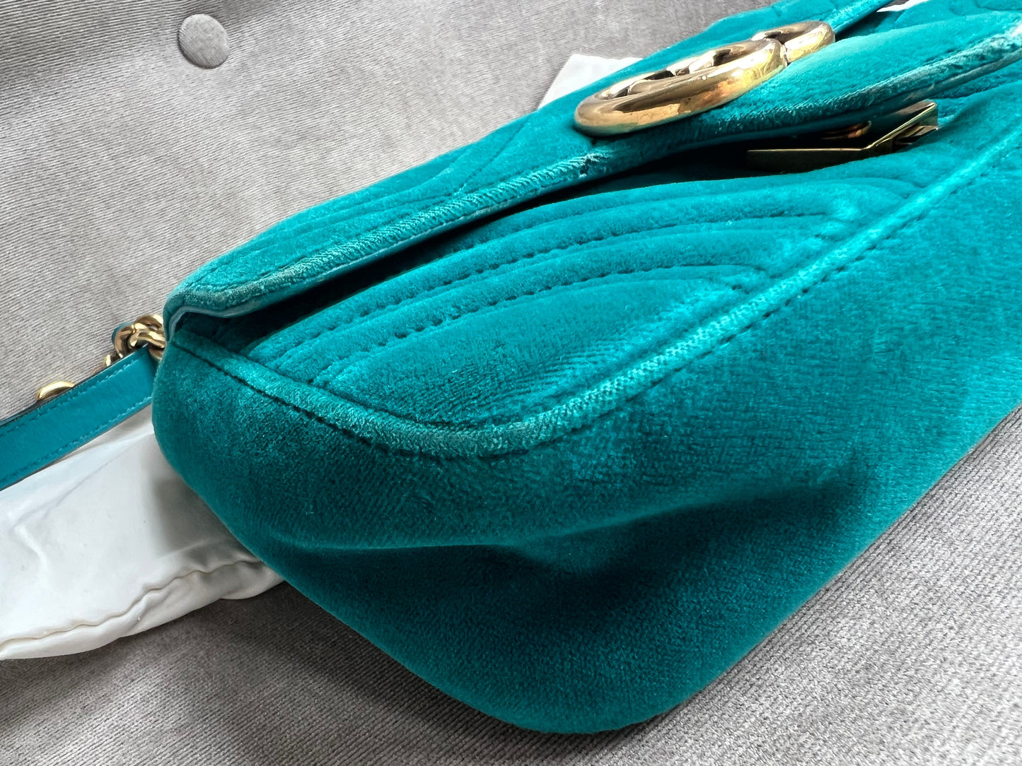 Gucci GG Mini Velvet Marmont Mini Shoulder Bag
