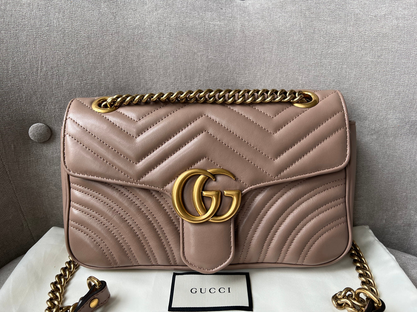 Gucci GG Dusty Pink Marmont Small Shoulder Bag (RRP £1800)
