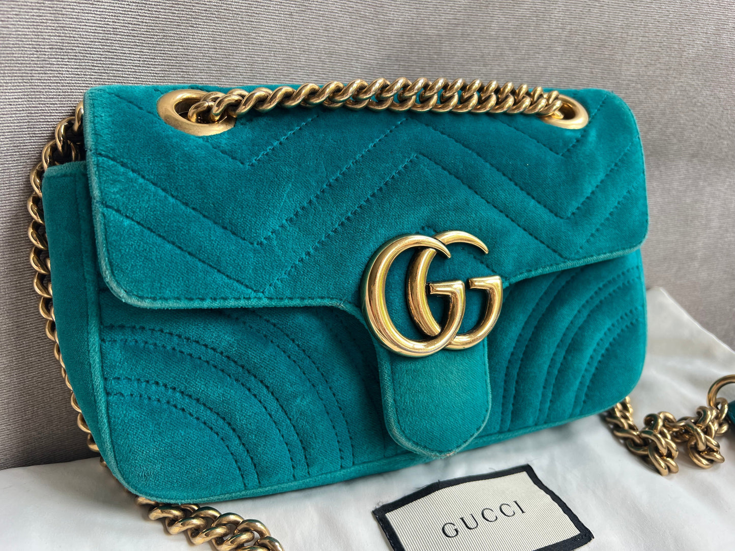 Gucci GG Mini Velvet Marmont Mini Shoulder Bag