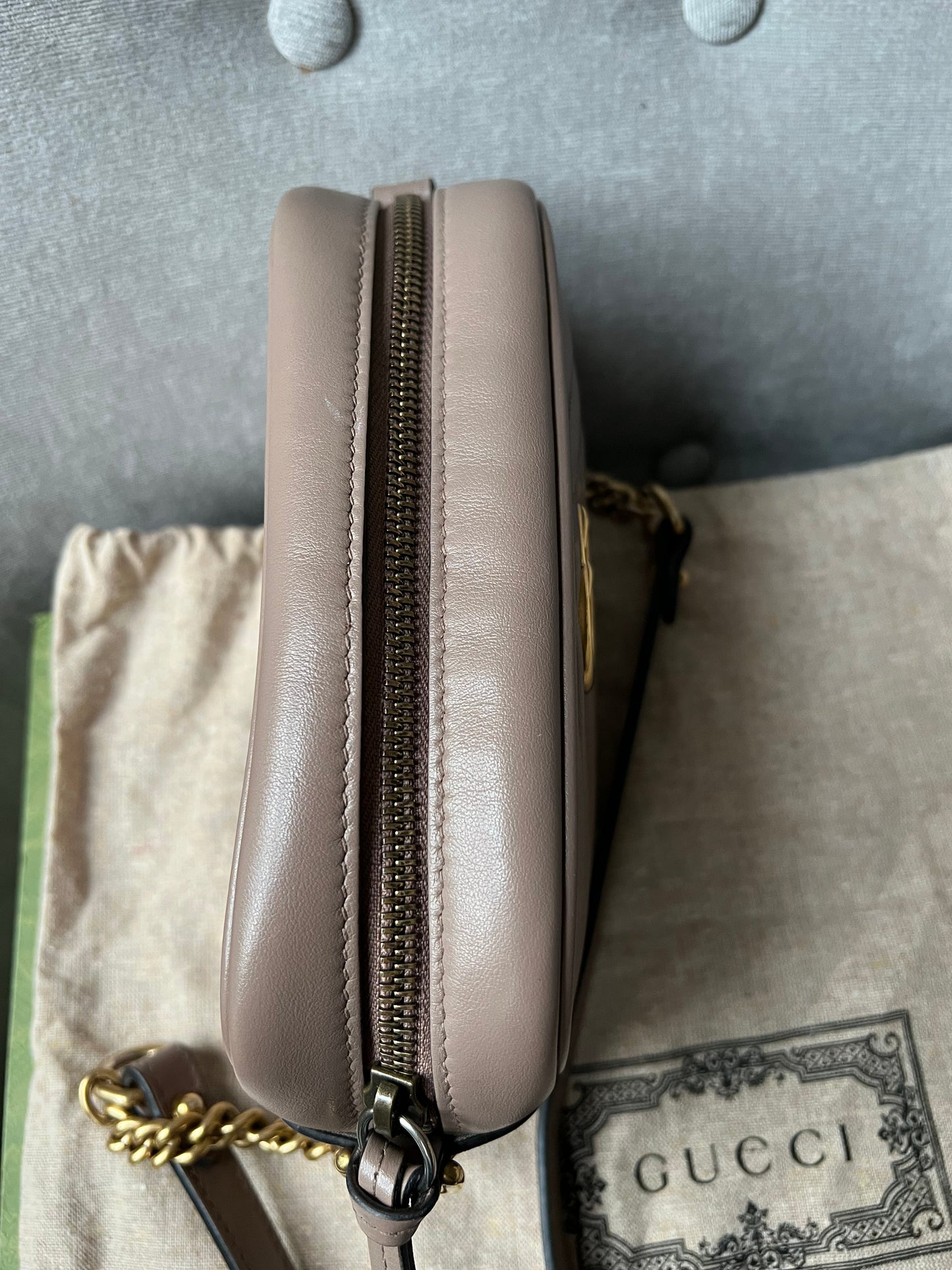 Gucci GG Dusty Pink Marmont Mini Shoulder Bag (RRP £1,160)