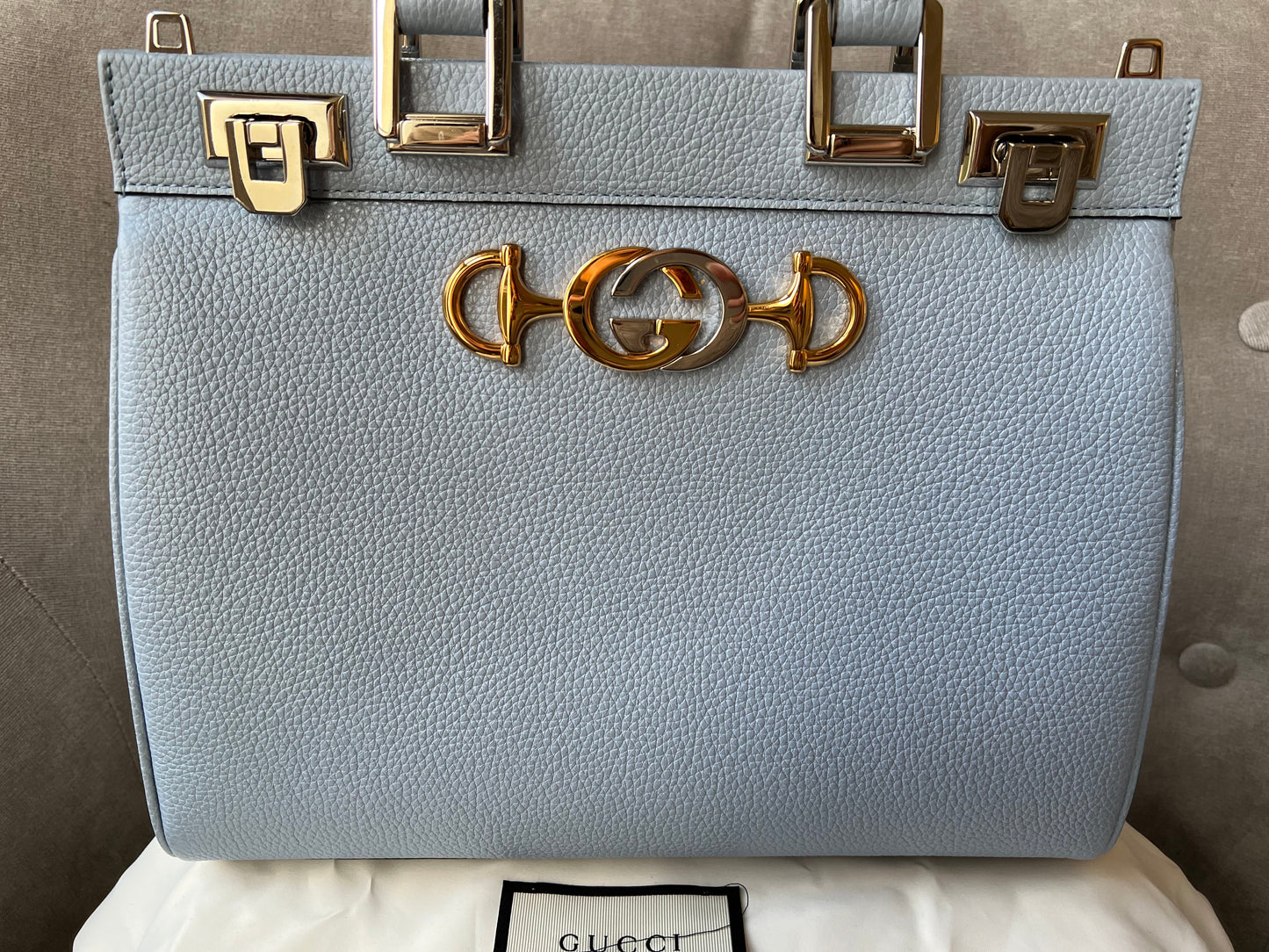 Gucci Pale Blue Medium Zumi Tote (RRP £2210)