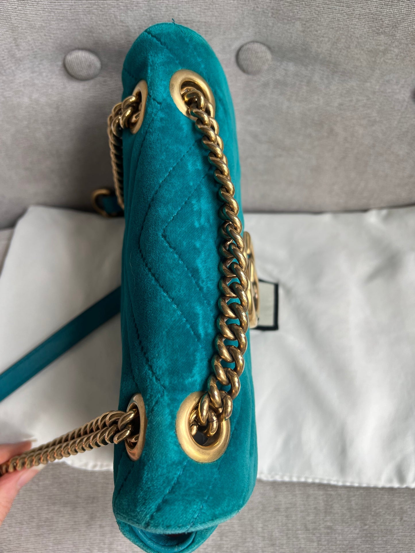 Gucci GG Mini Velvet Marmont Mini Shoulder Bag