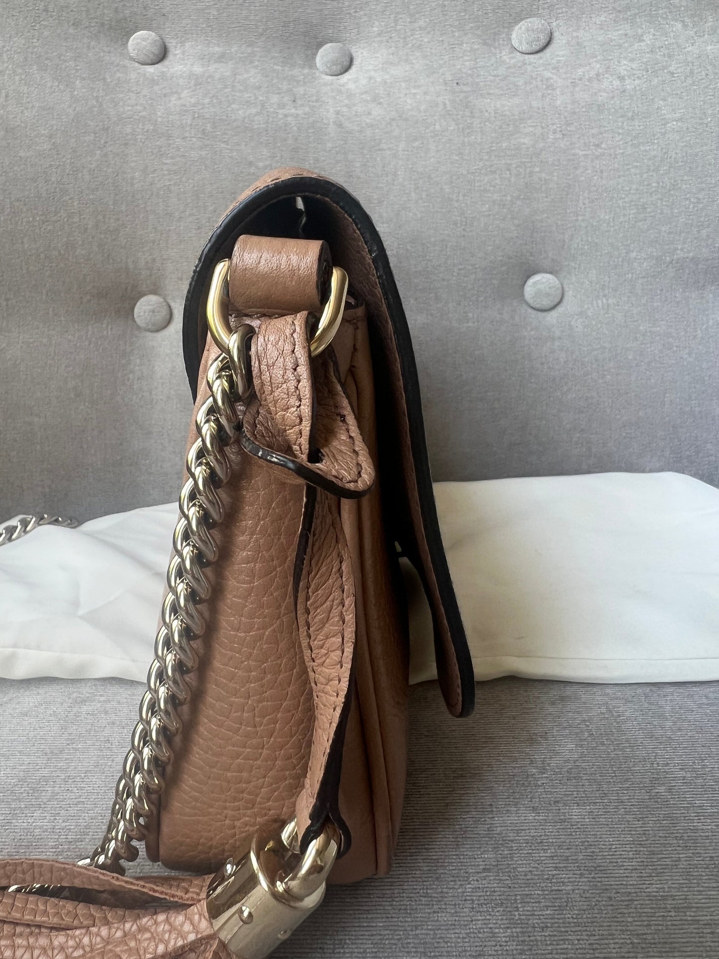 Gucci Rose Beige Soho Disco Crossbody Flap Bag (RRP £1050)