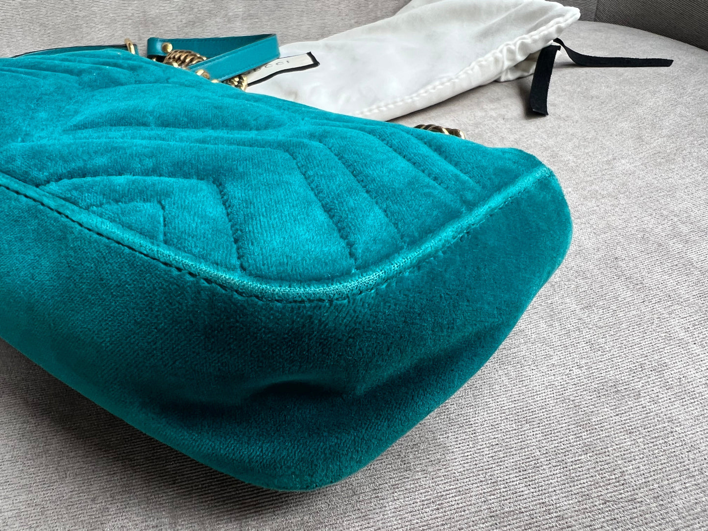 Gucci GG Mini Velvet Marmont Mini Shoulder Bag