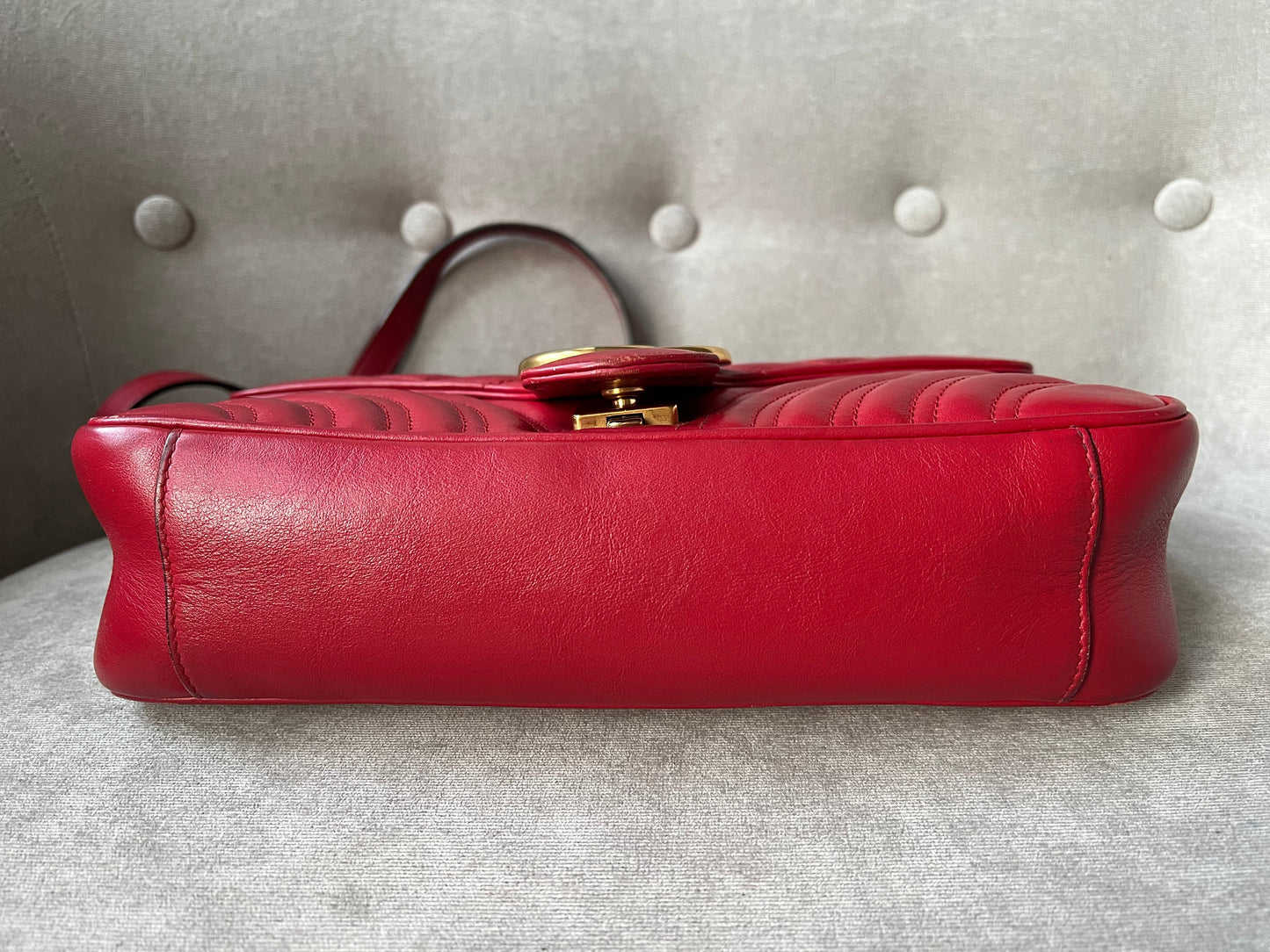 Gucci GG Hibiscus Red Marmont Small Shoulder Bag