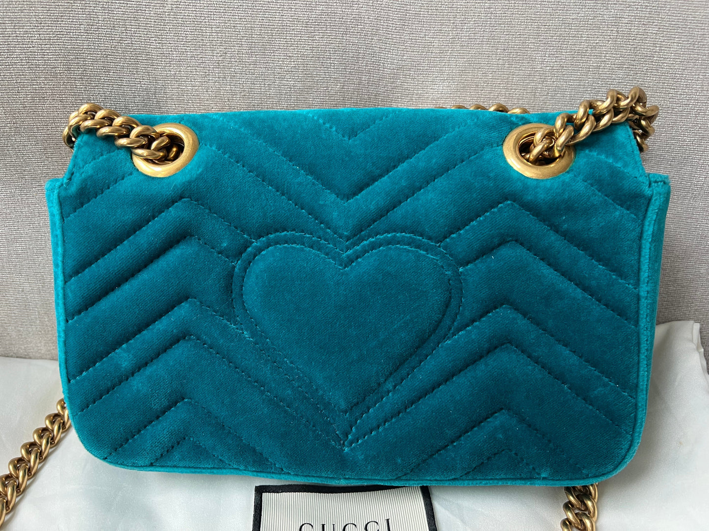 Gucci GG Mini Velvet Marmont Mini Shoulder Bag