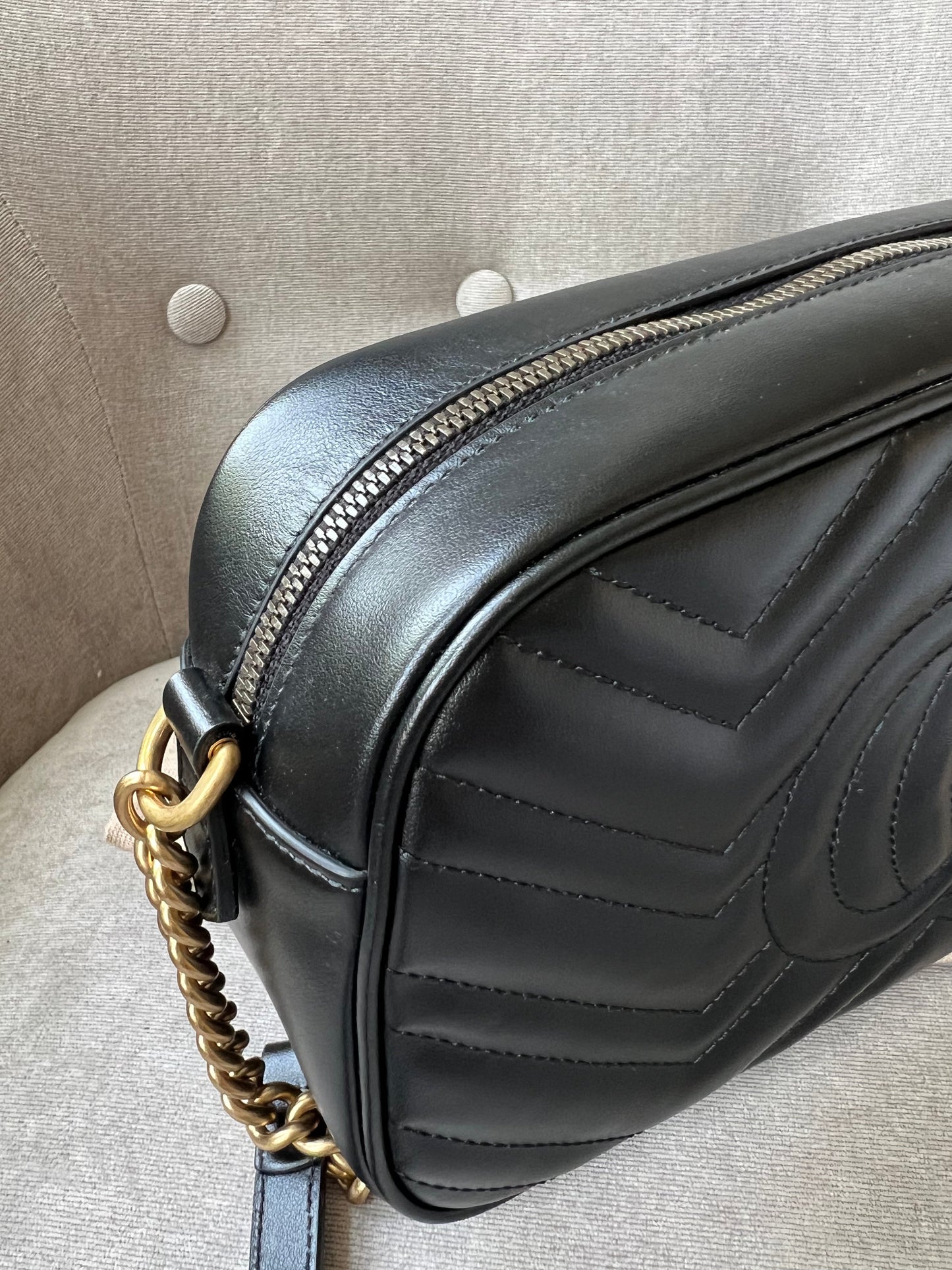 Gucci GG Black Marmont Small Shoulder Bag