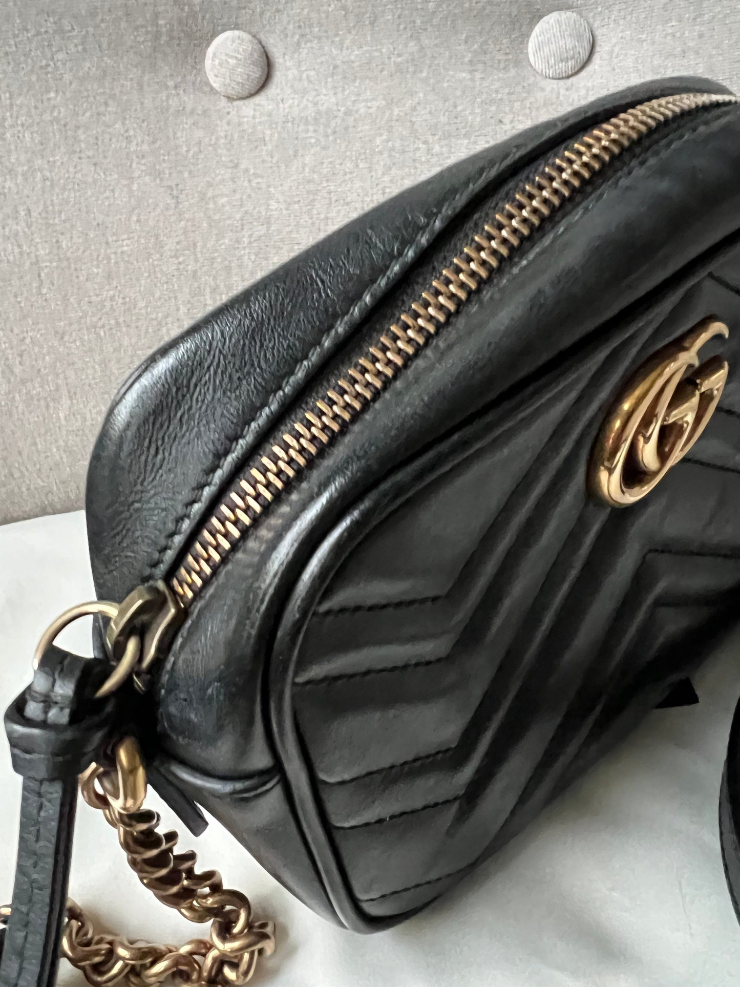 Gucci GG Black Marmont Mini Shoulder Bag (RRP £1,160)
