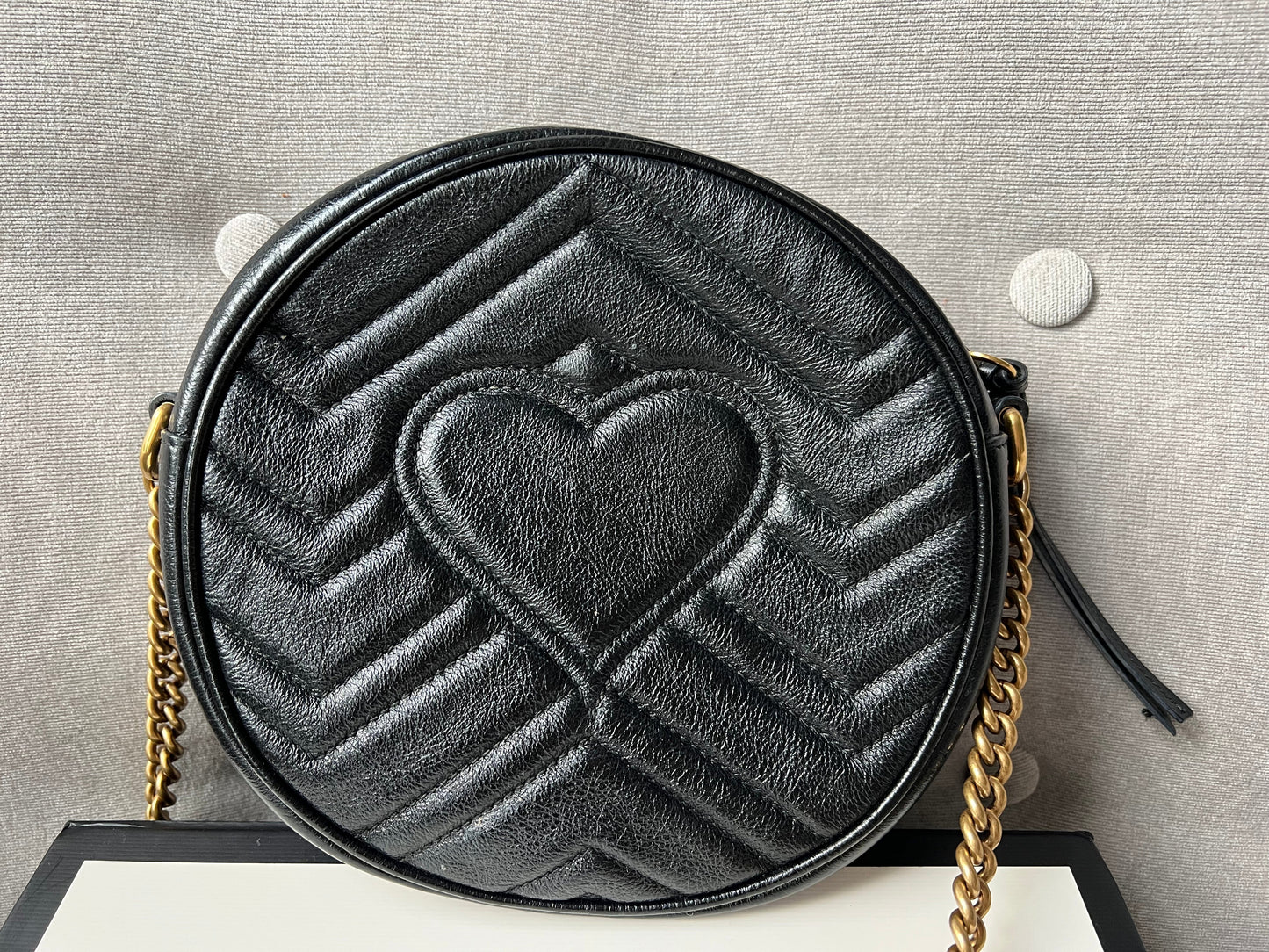 Gucci GG Round Black Marmont Small Shoulder Bag