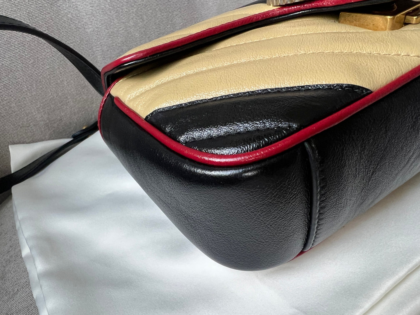 Gucci GG Tricolour Marmont Mini Shoulder Bag