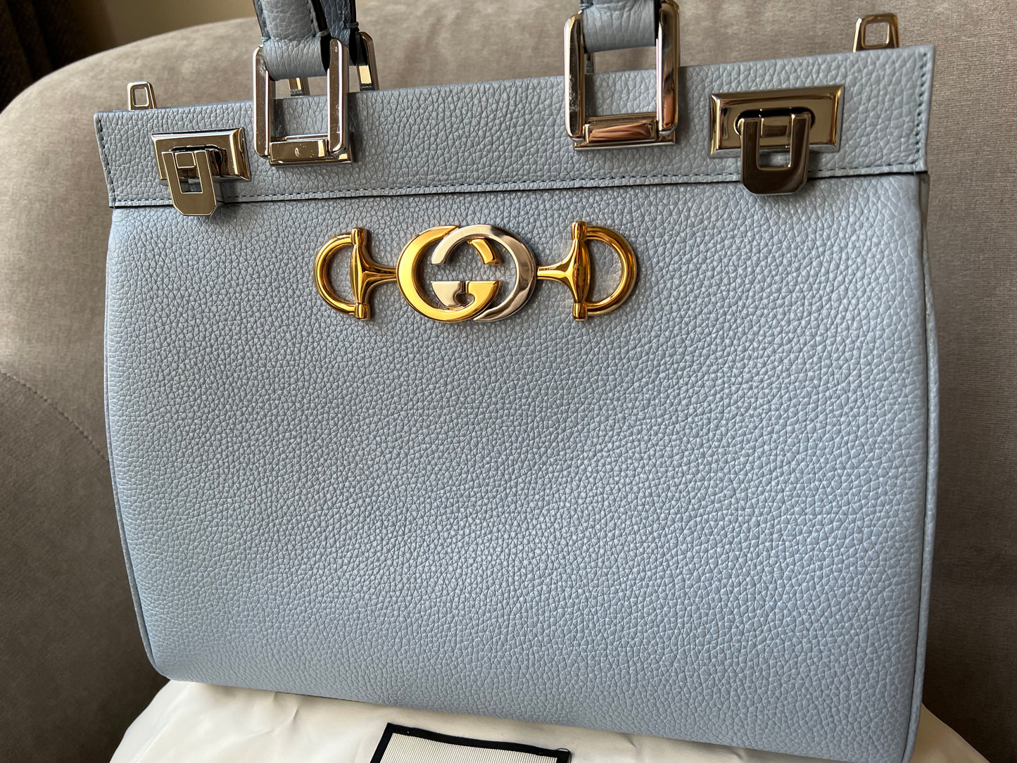 Gucci Pale Blue Medium Zumi Tote (RRP £2210)