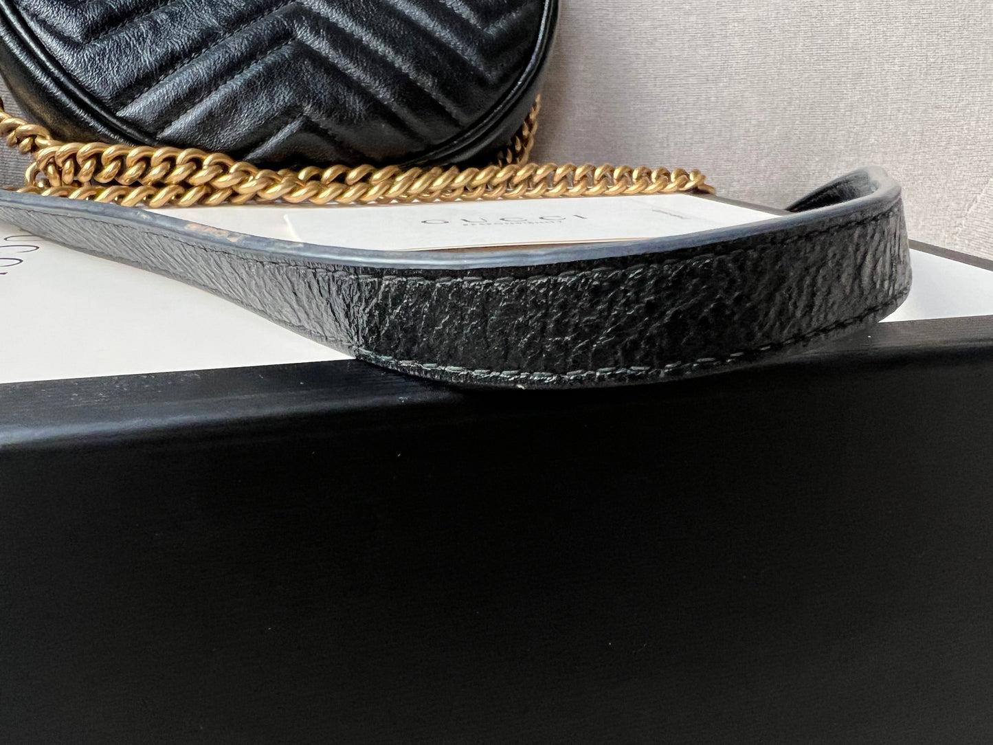 Gucci GG Round Black Marmont Small Shoulder Bag
