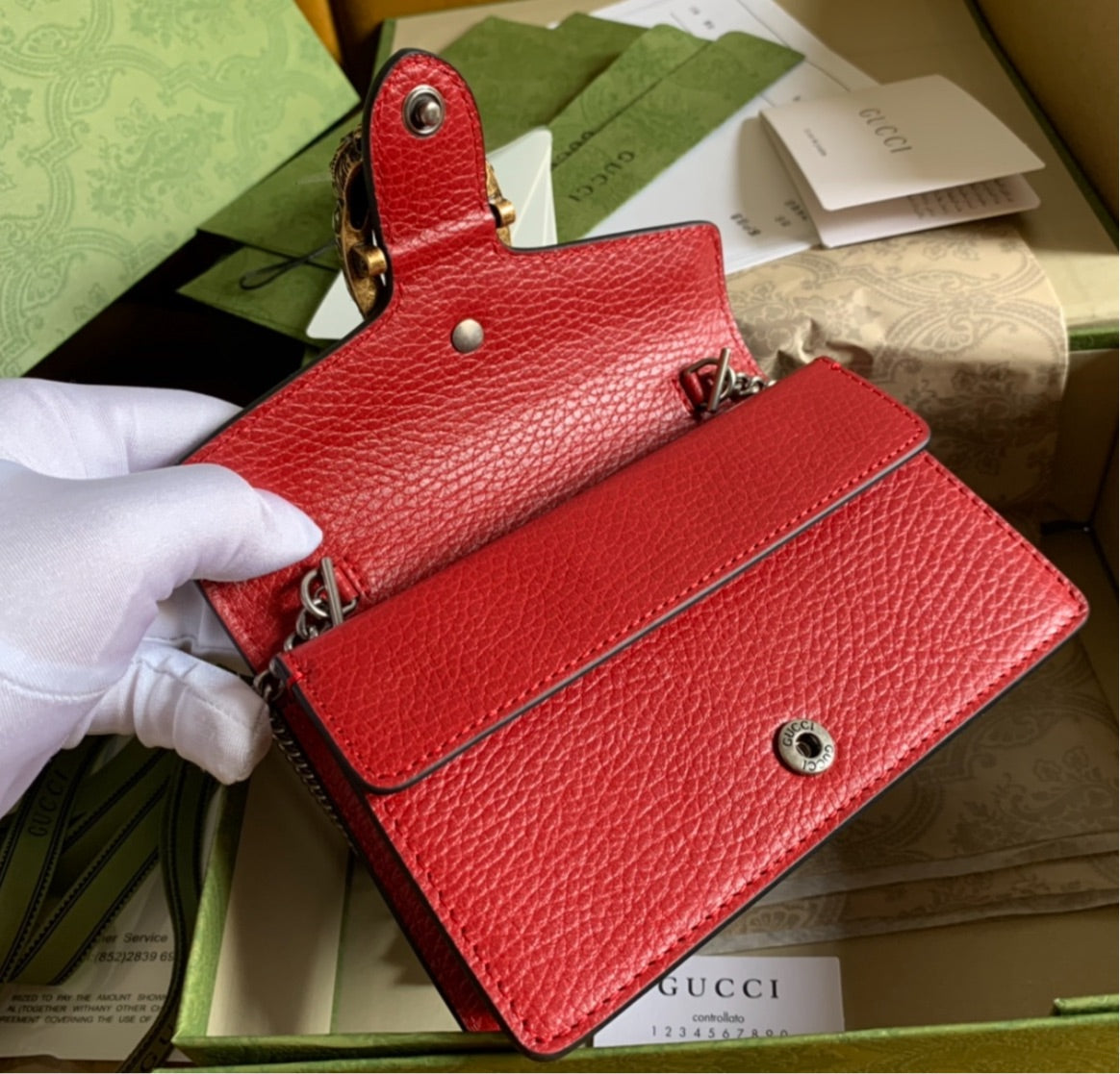 Leather woman Red Gucci handbag