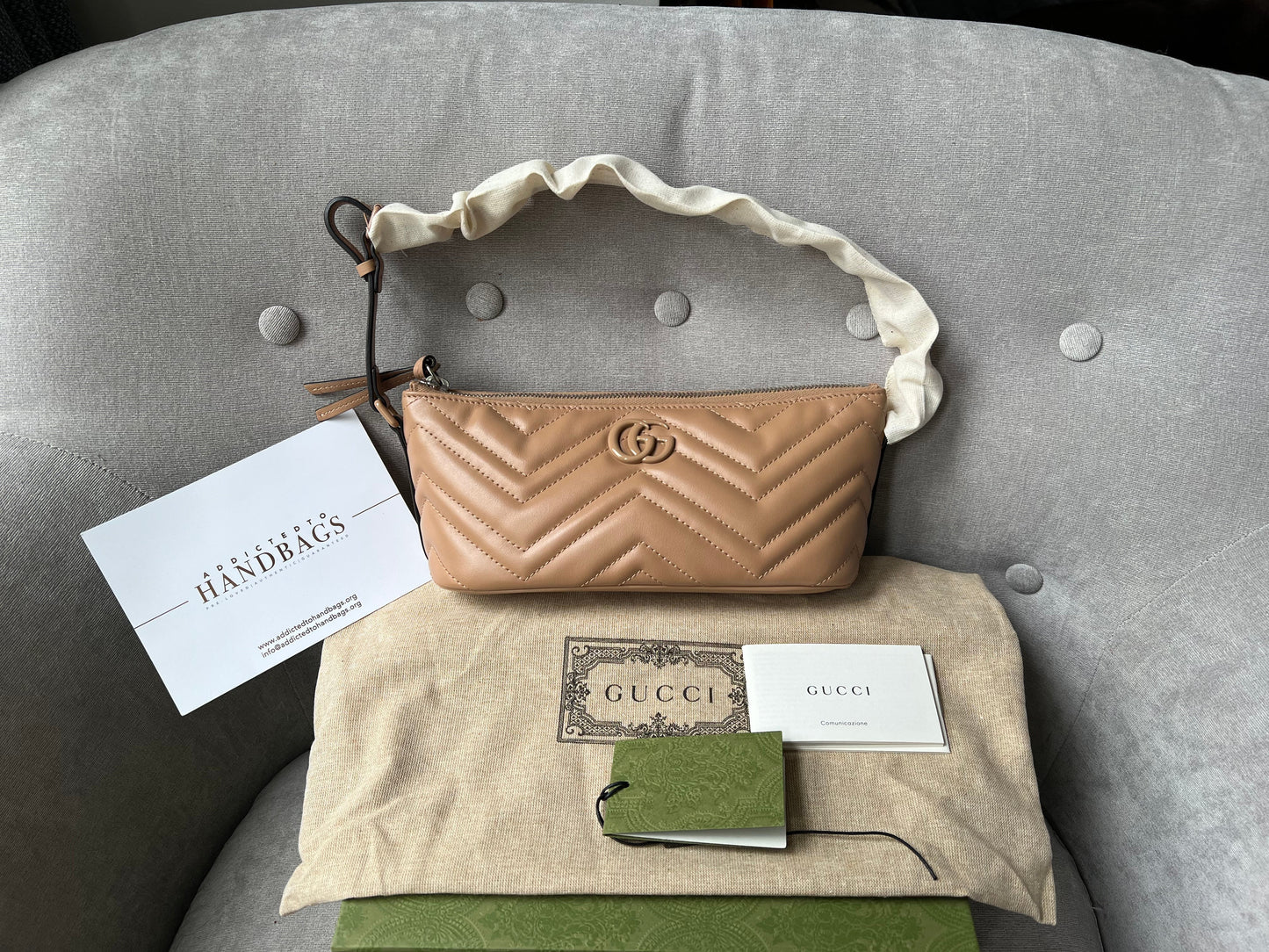 Gucci GG Rose Beige Marmont Shoulder Bag