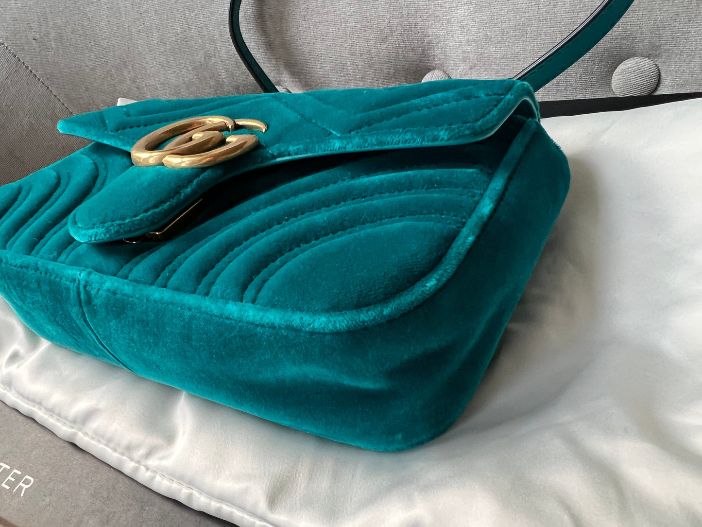 Gucci GG Mini Velvet Marmont Mini Shoulder Bag