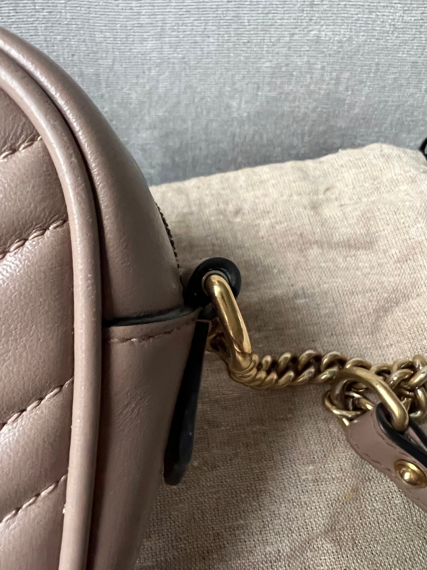 Gucci GG Dusty Pink Marmont Mini Shoulder Bag (RRP £1,160)