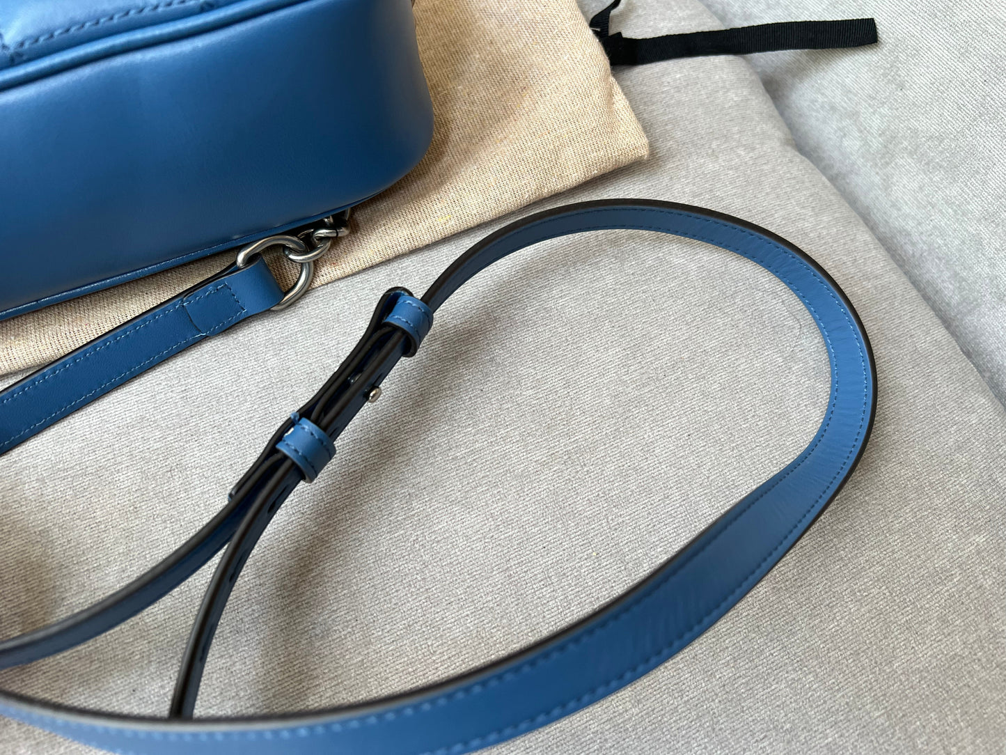 Gucci Aria GG Blue Marmont Small Shoulder Bag (RRP £1250)
