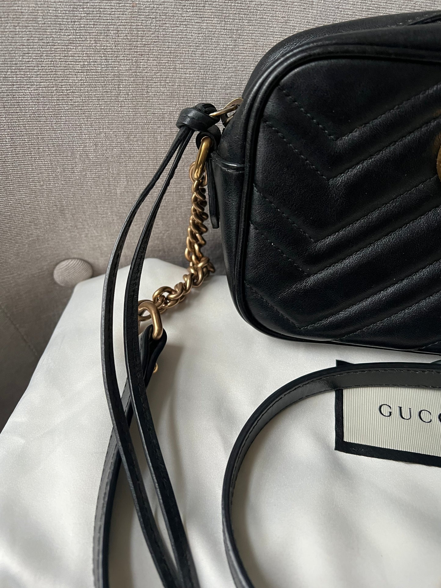 Gucci GG Black Marmont Mini Shoulder Bag (RRP £1,160)