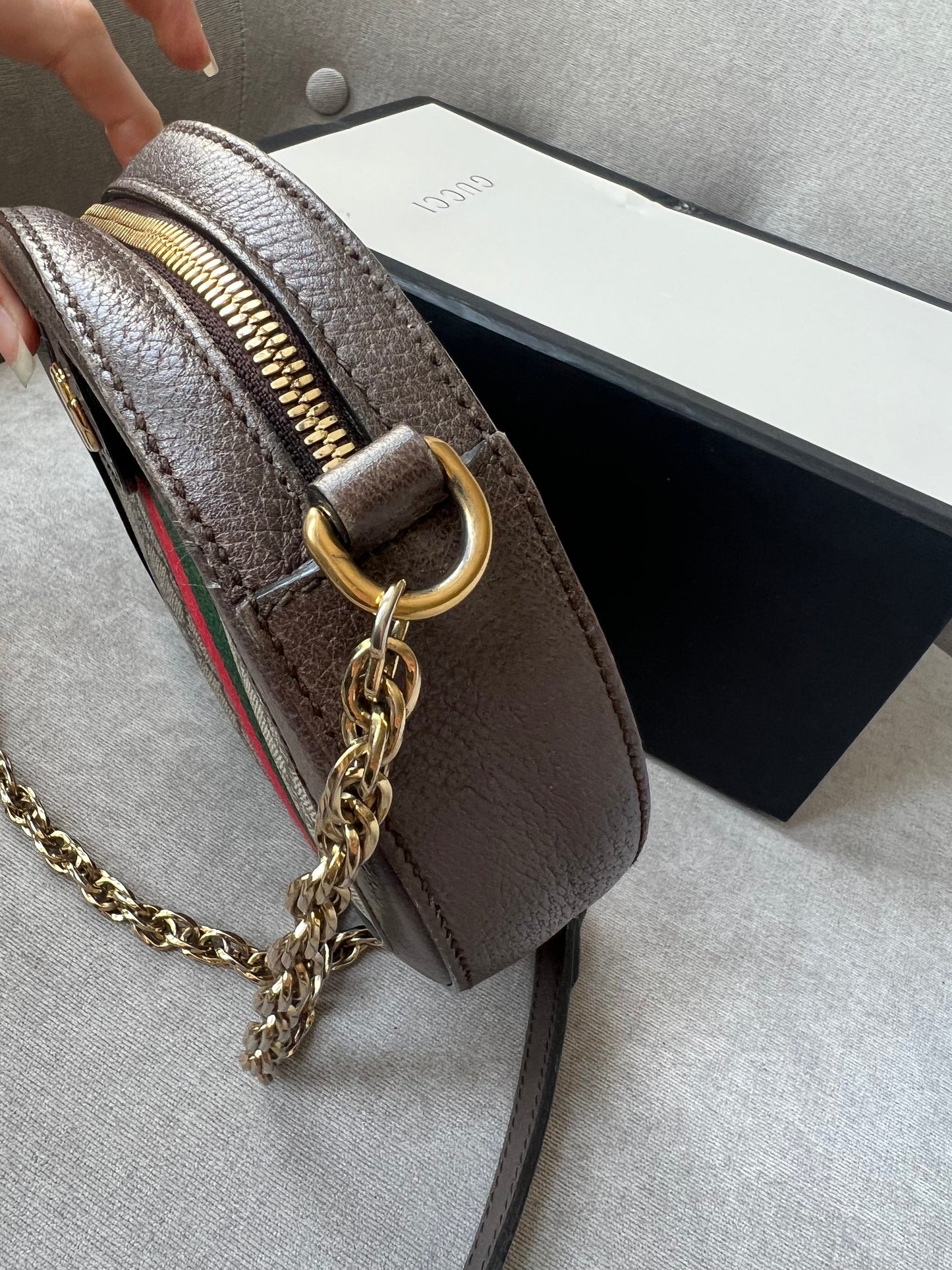 Gucci GG Ophidia Mini GG Round Shoulder Bag