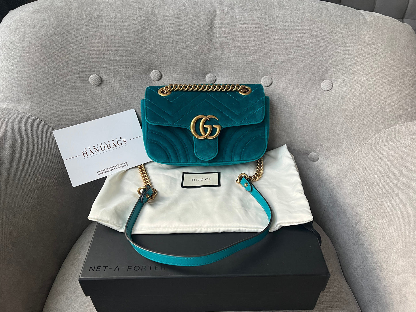 Gucci GG Mini Velvet Marmont Mini Shoulder Bag