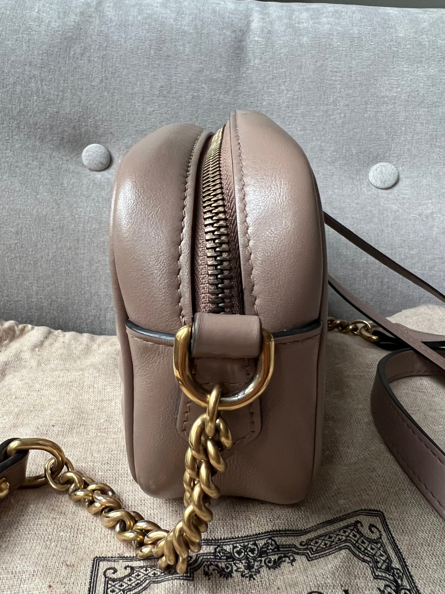Gucci GG Dusty Pink Marmont Mini Shoulder Bag (RRP £1,160)