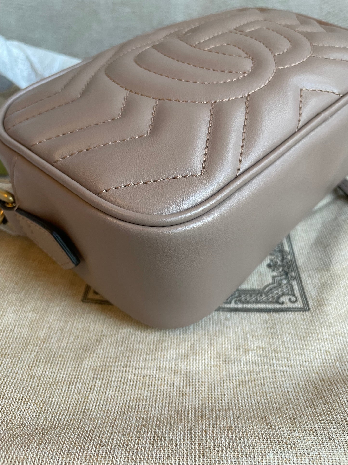 Gucci GG Dusty Pink Marmont Mini Shoulder Bag