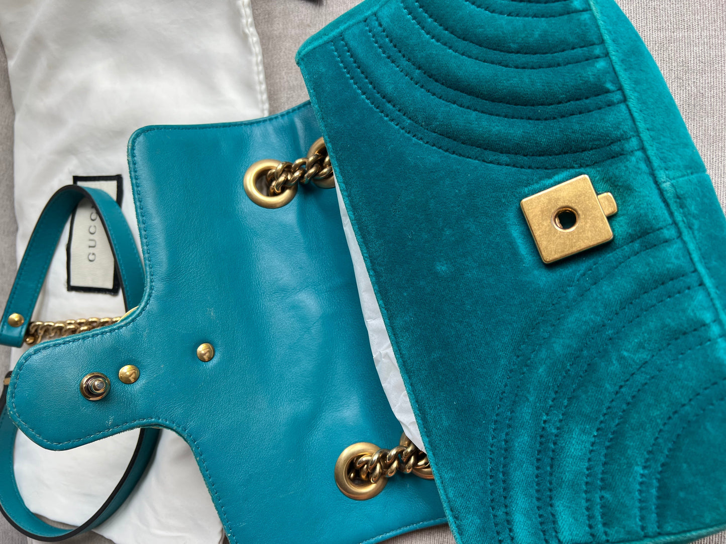 Gucci GG Mini Velvet Marmont Mini Shoulder Bag