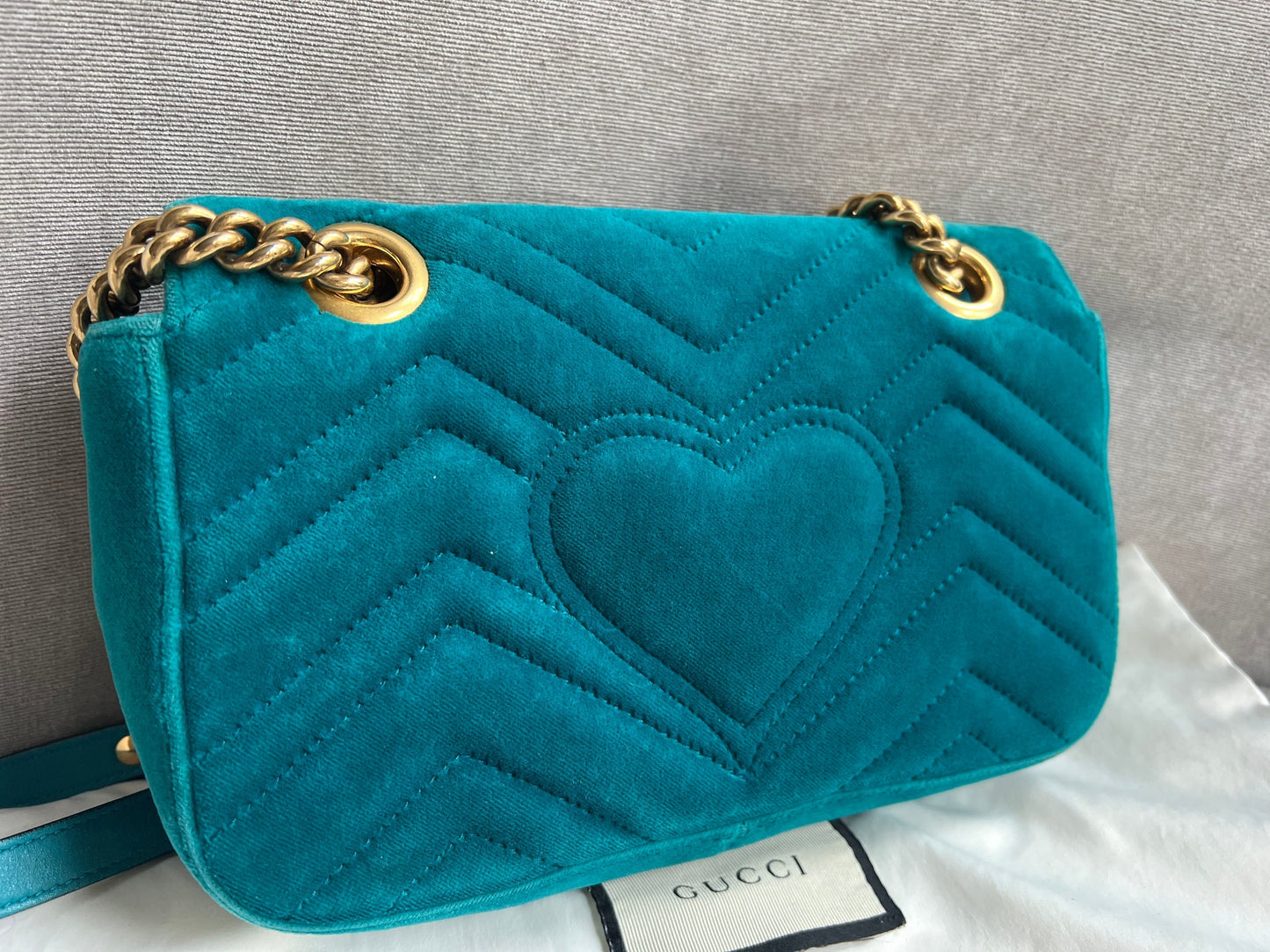 Gucci GG Mini Velvet Marmont Mini Shoulder Bag